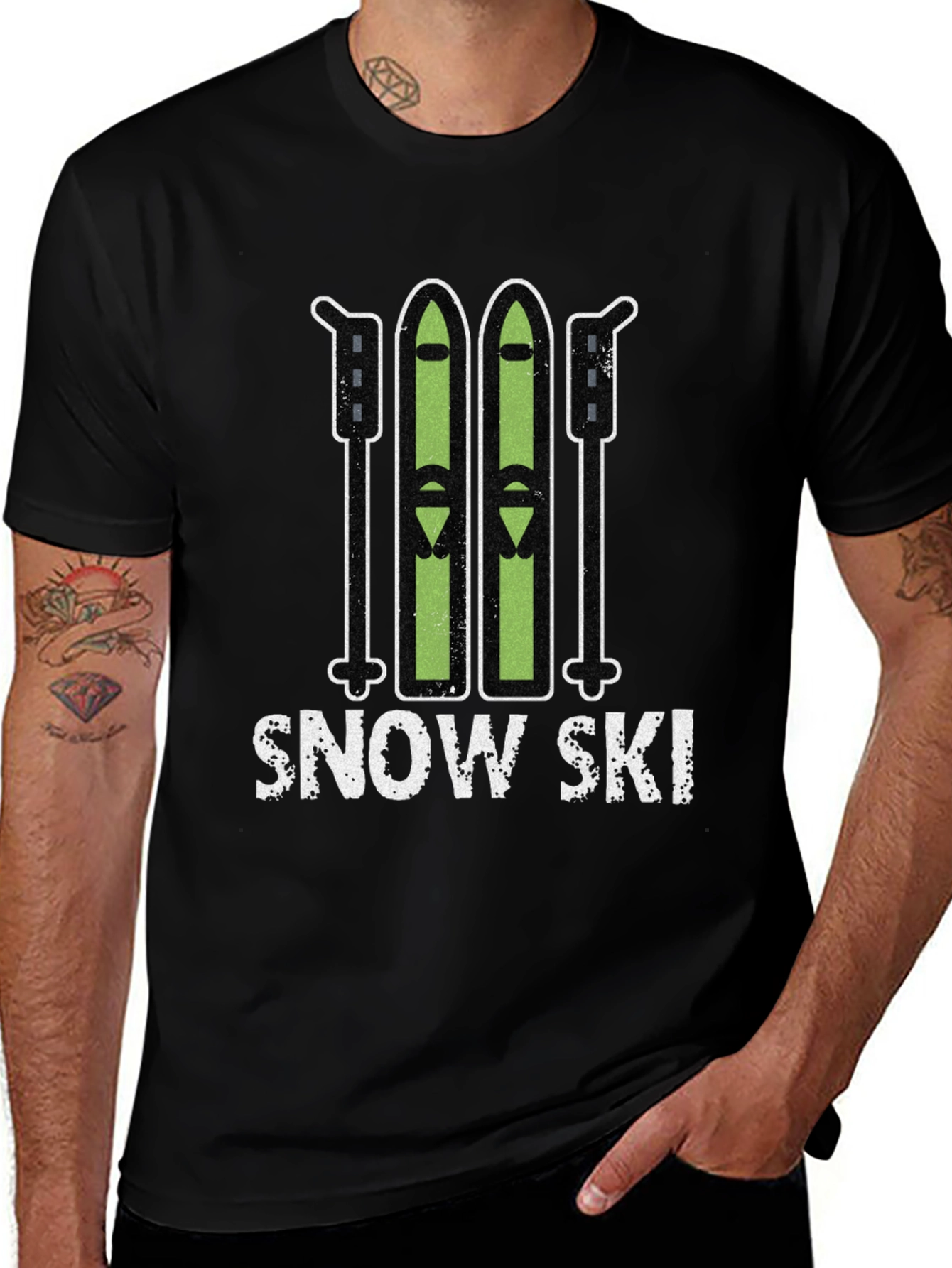 Snow Ski Graphic Tee - Winter Sports T-Shirt
