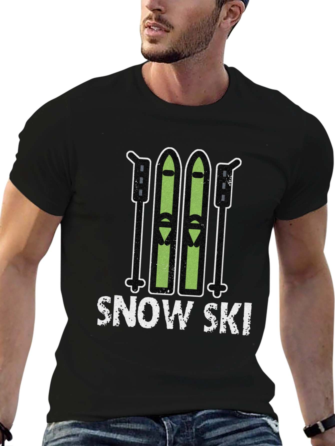 Snow Ski Graphic Tee - Winter Sports T-Shirt