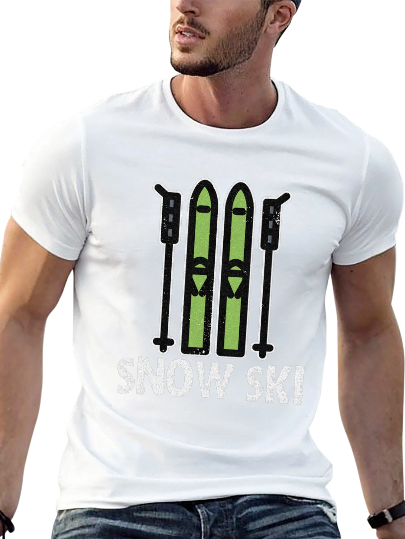 Snow Ski Graphic Tee - Winter Sports T-Shirt