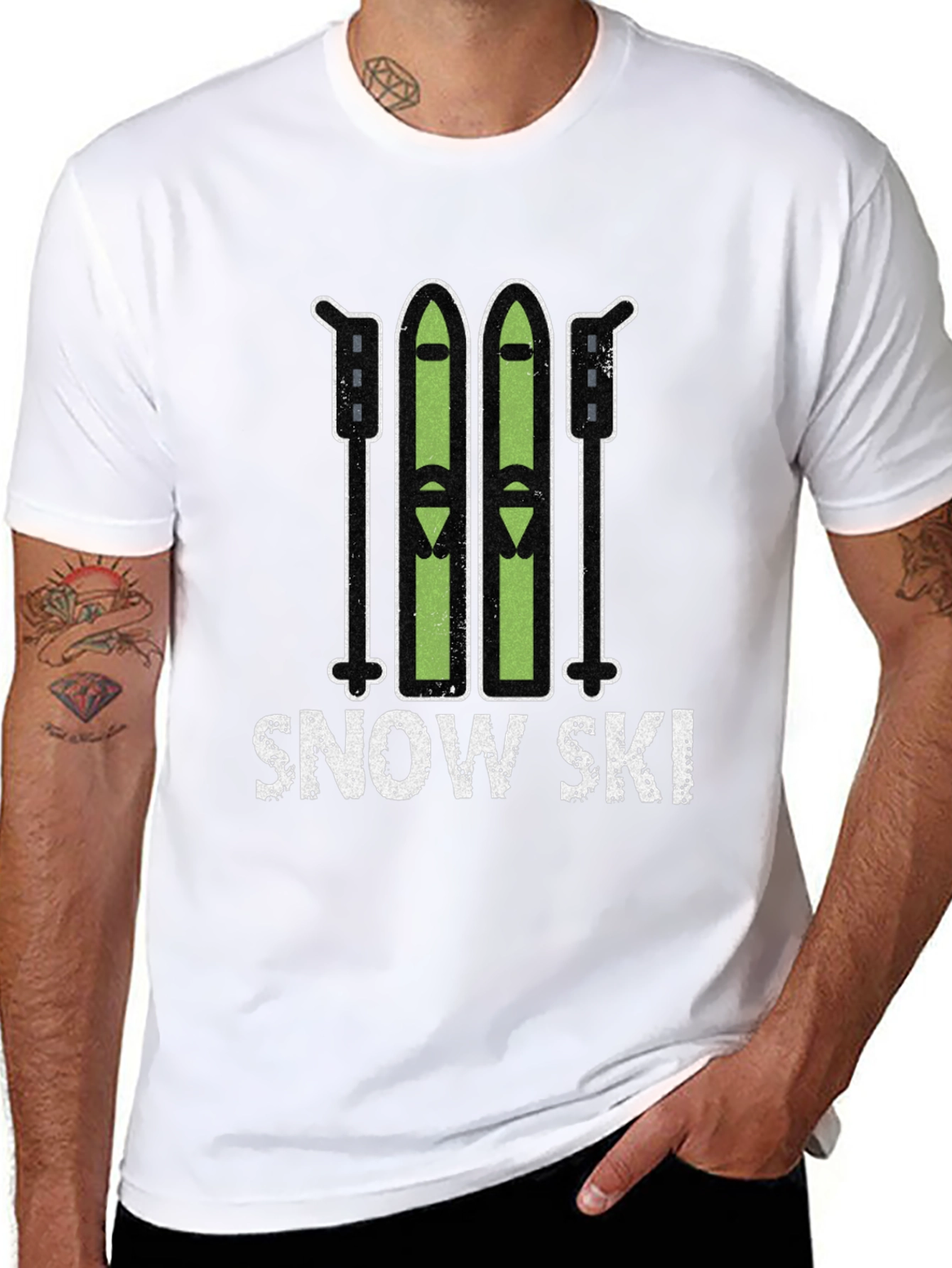 Snow Ski Graphic Tee - Winter Sports T-Shirt