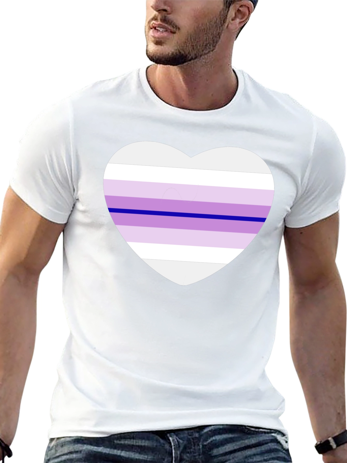 Genderfluid Pride Heart T-Shirt - Black Cotton Blend