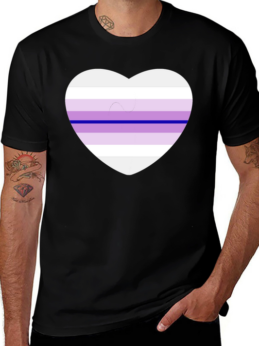 Genderfluid Pride Heart T-Shirt - Black Cotton Blend
