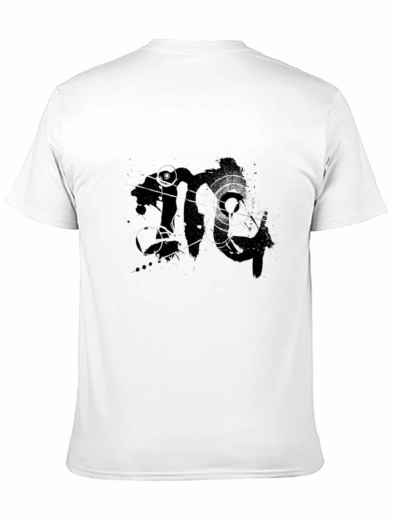 Mens Black Graphic Print Crew Neck T-Shirt