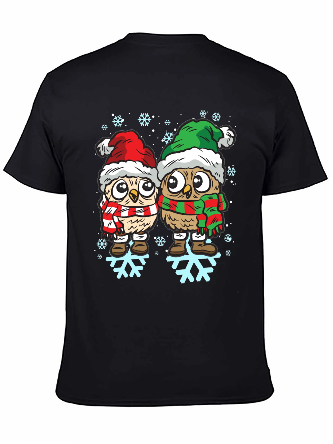 Festive Owl T-Shirt: Christmas Holiday Apparel