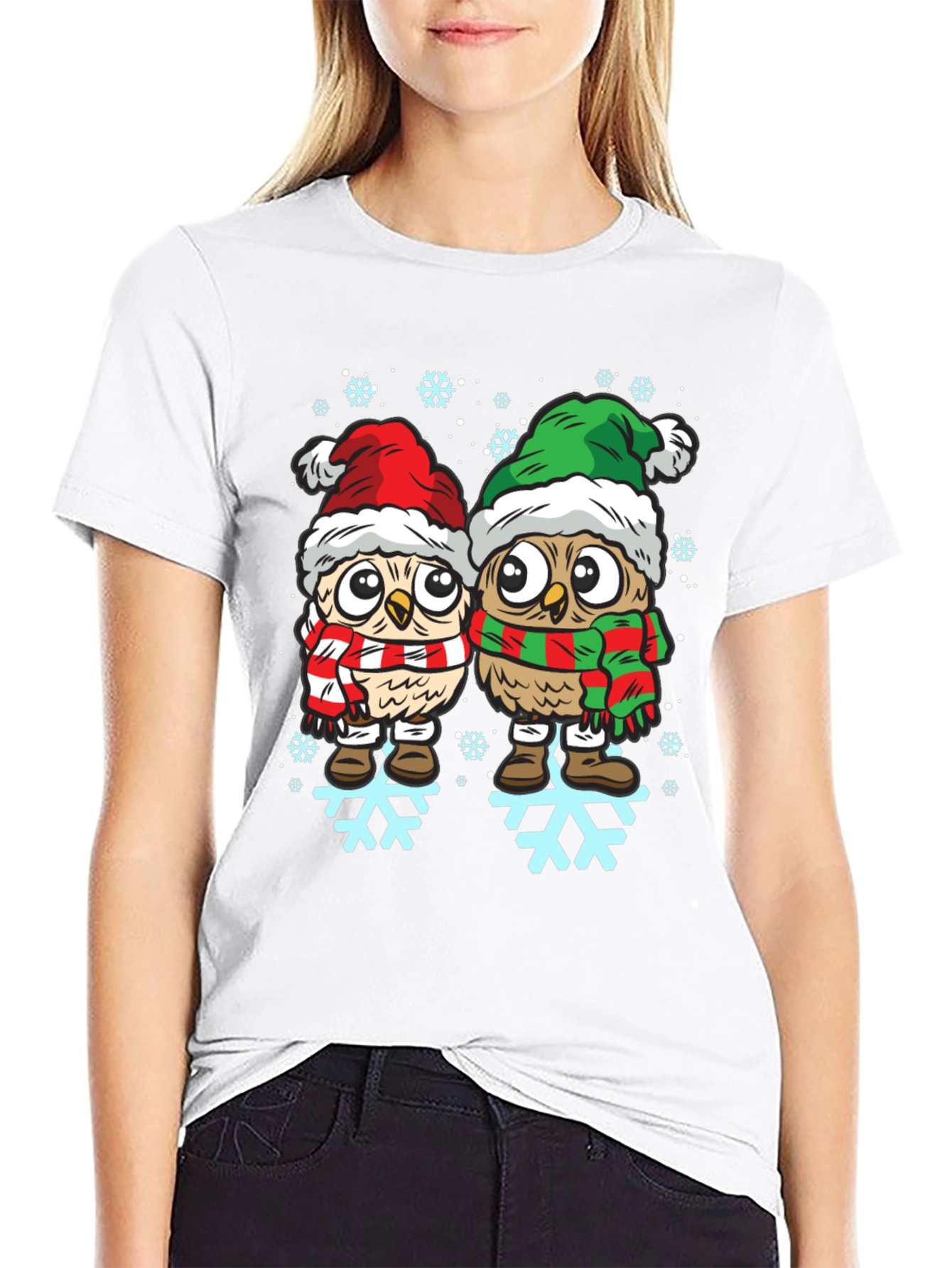 Festive Owl T-Shirt: Christmas Holiday Apparel