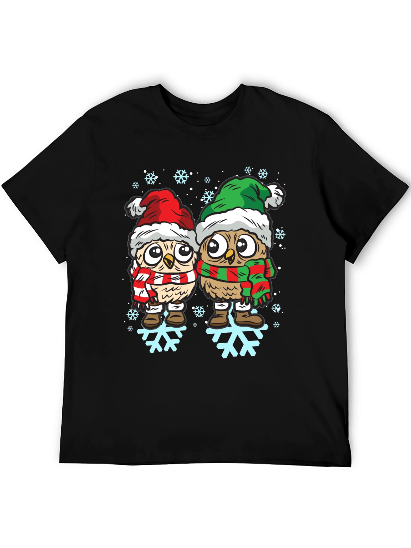 Festive Owl T-Shirt: Christmas Holiday Apparel