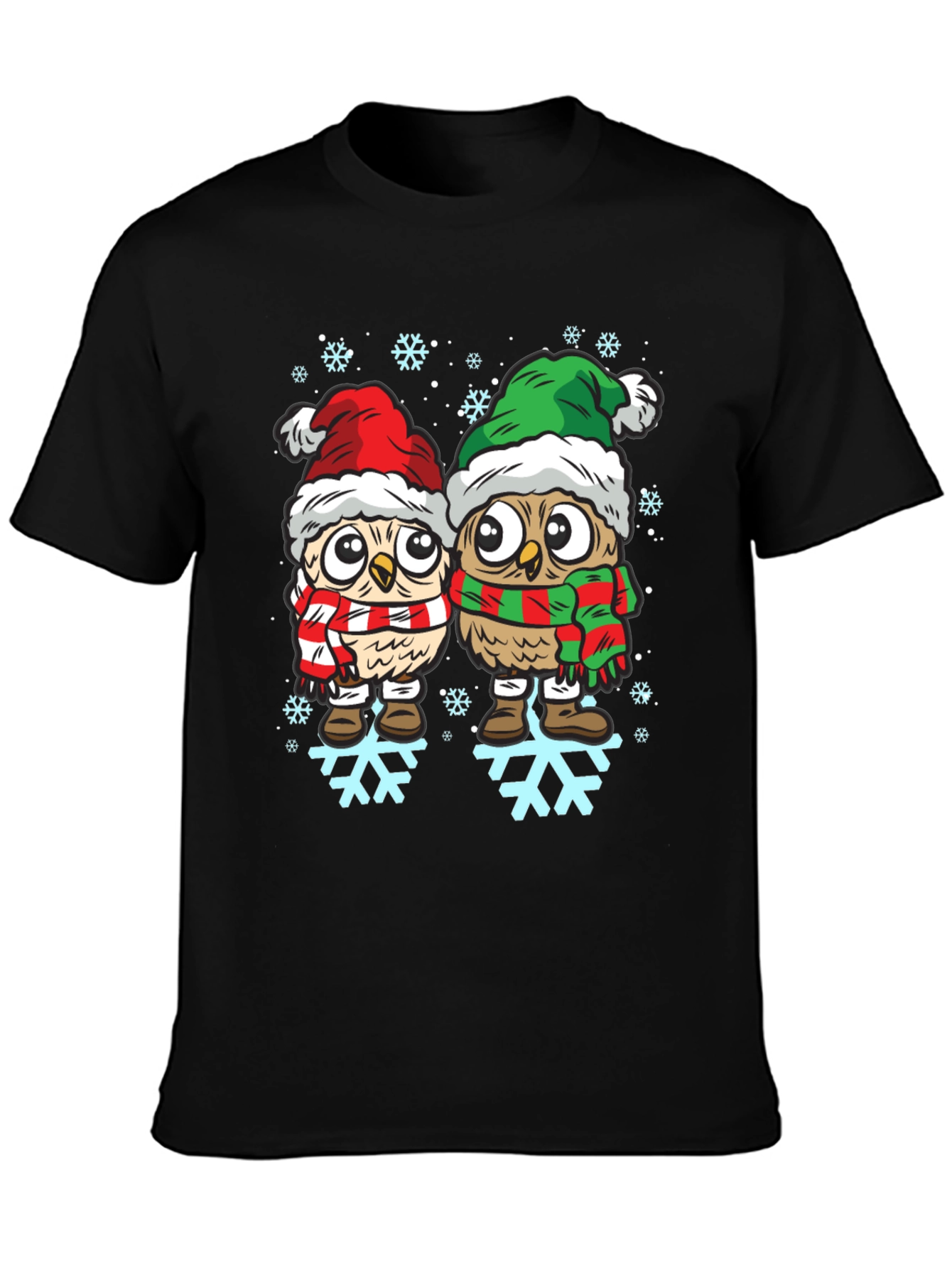 Festive Owl T-Shirt: Christmas Holiday Apparel