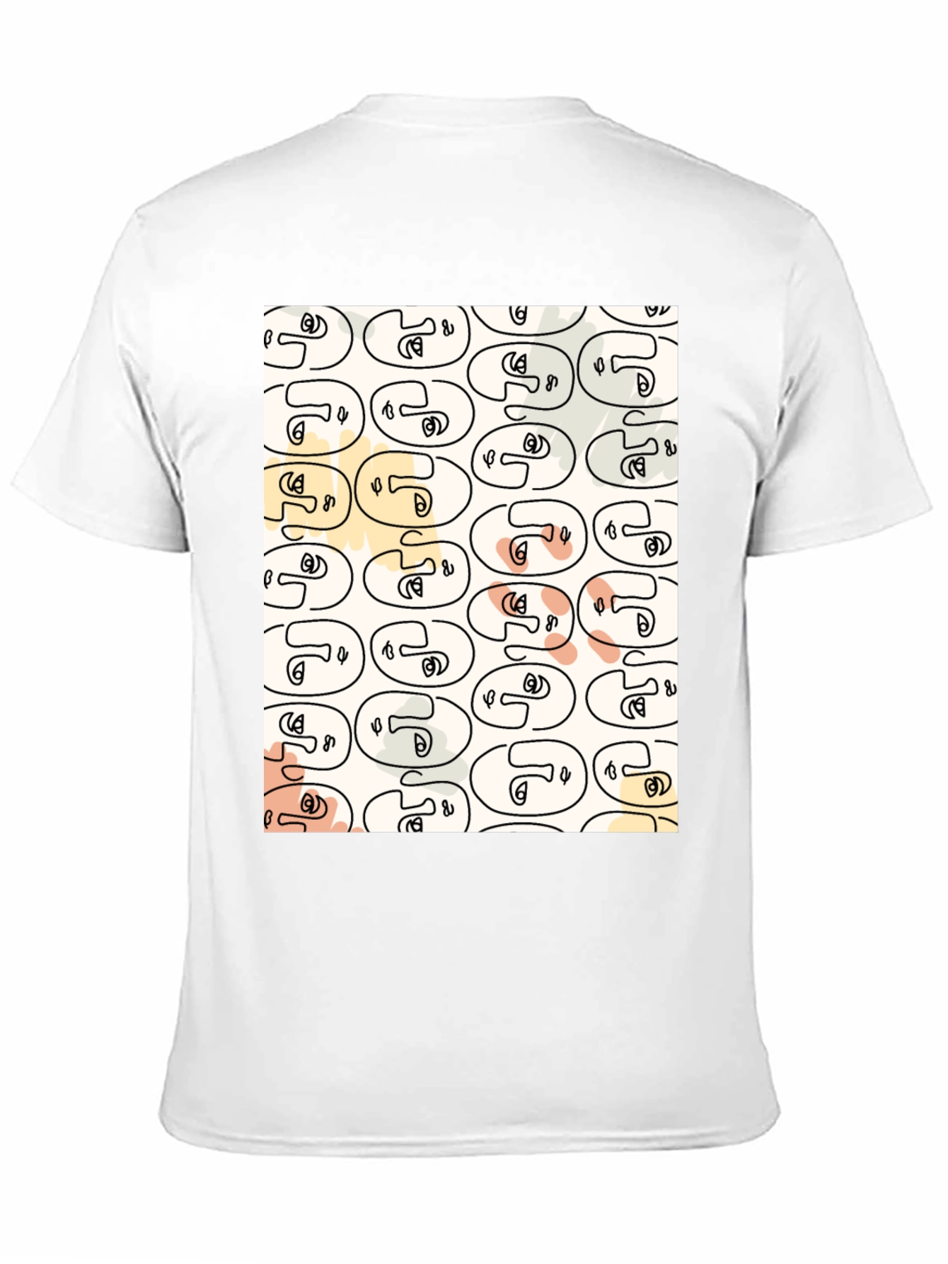 Abstract Face Pattern Graphic T-Shirt