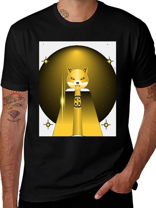 Shiba Inu S Logo T-Shirt - Black Cotton Blend