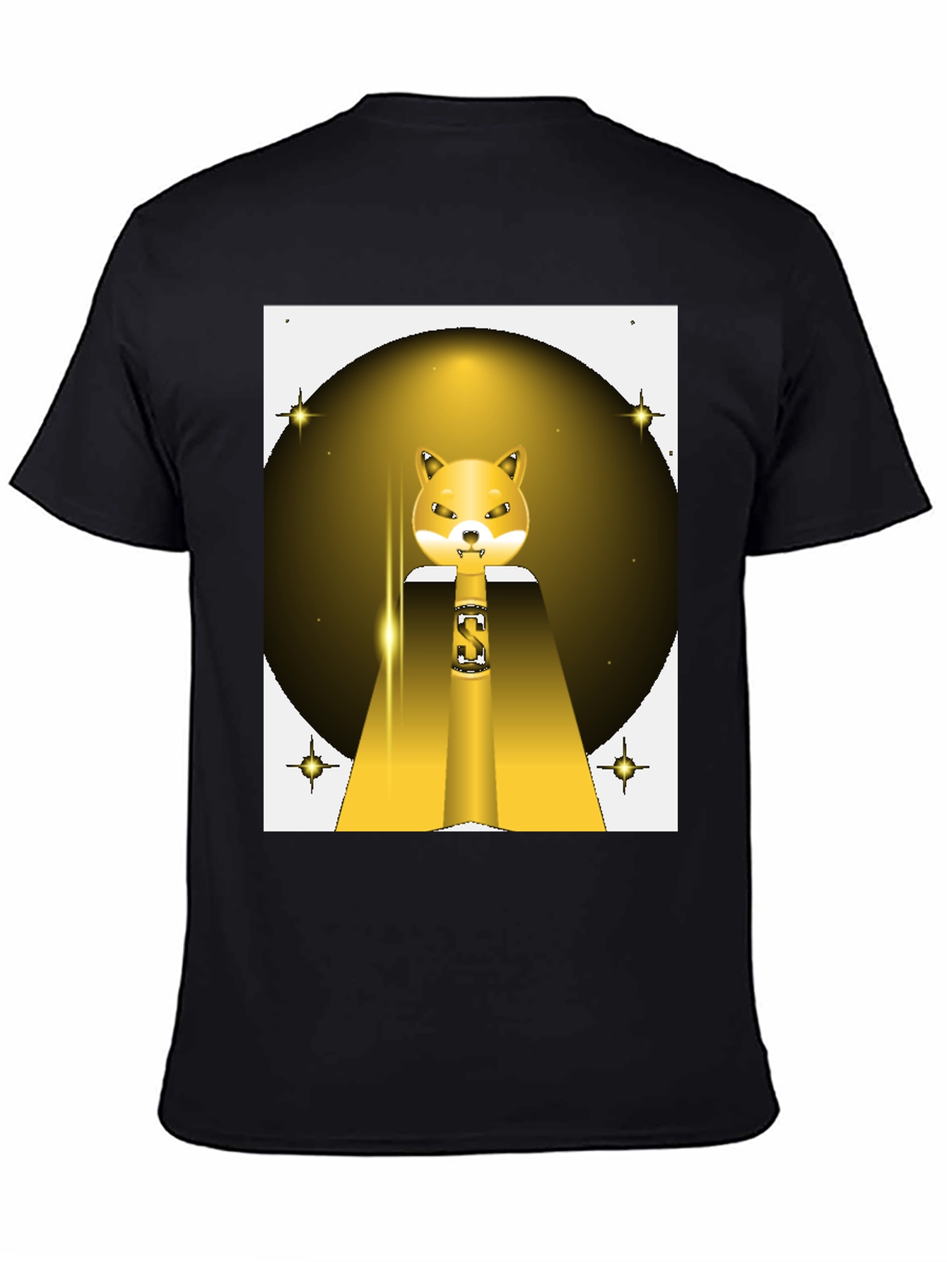 Shiba Inu S Logo T-Shirt - Black Cotton Blend