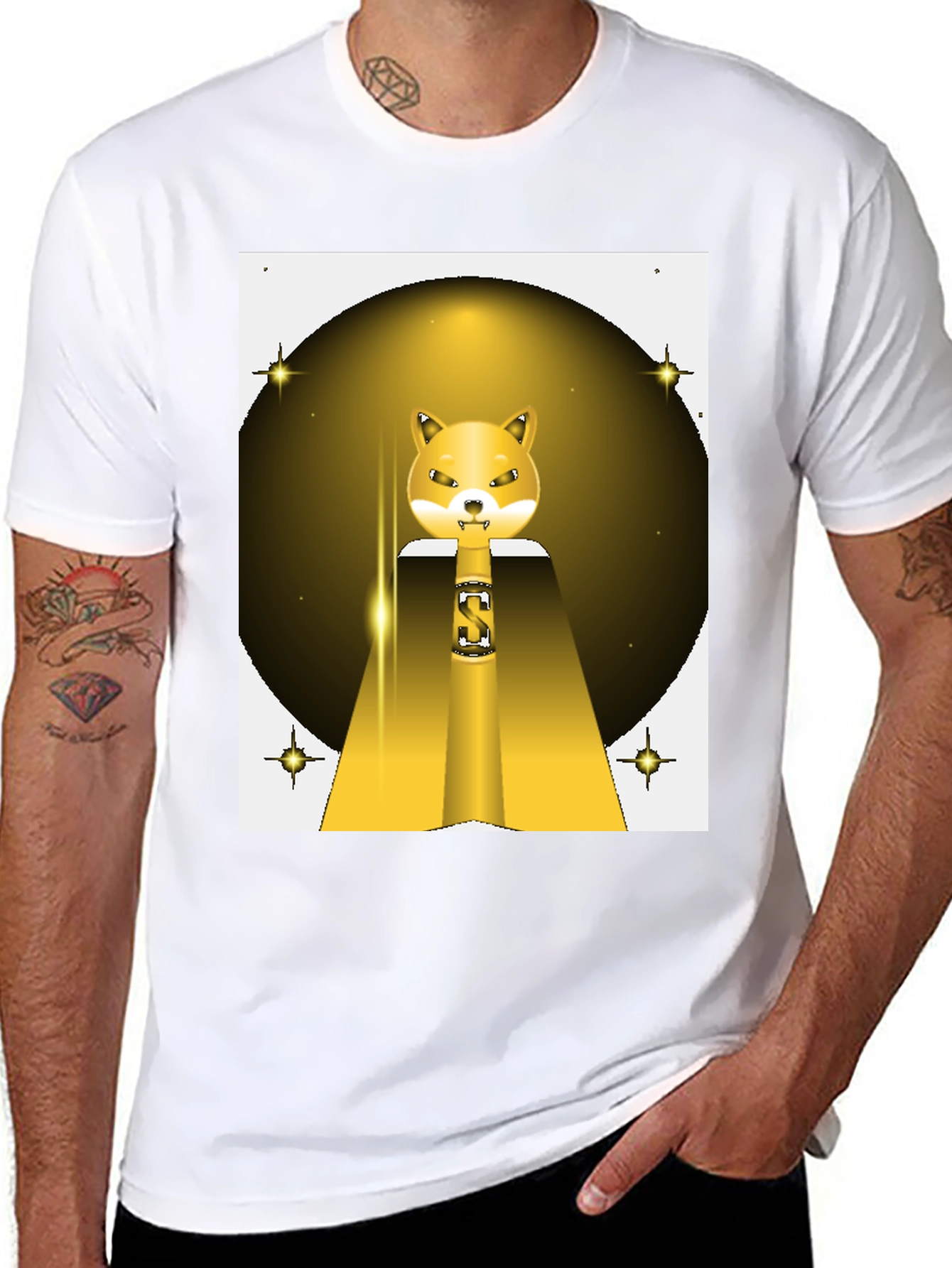 Shiba Inu S Logo T-Shirt - Black Cotton Blend