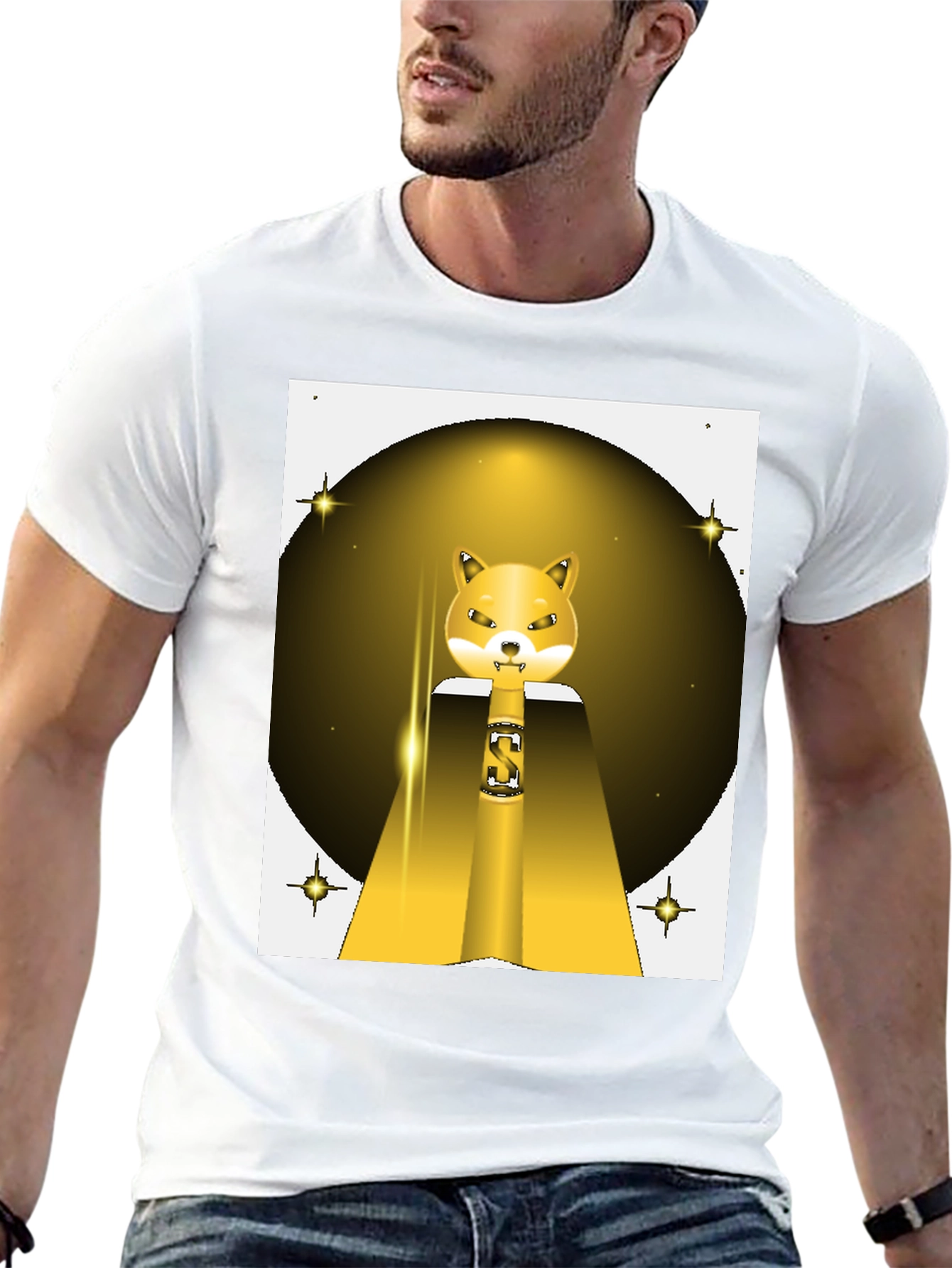 Shiba Inu S Logo T-Shirt - Black Cotton Blend