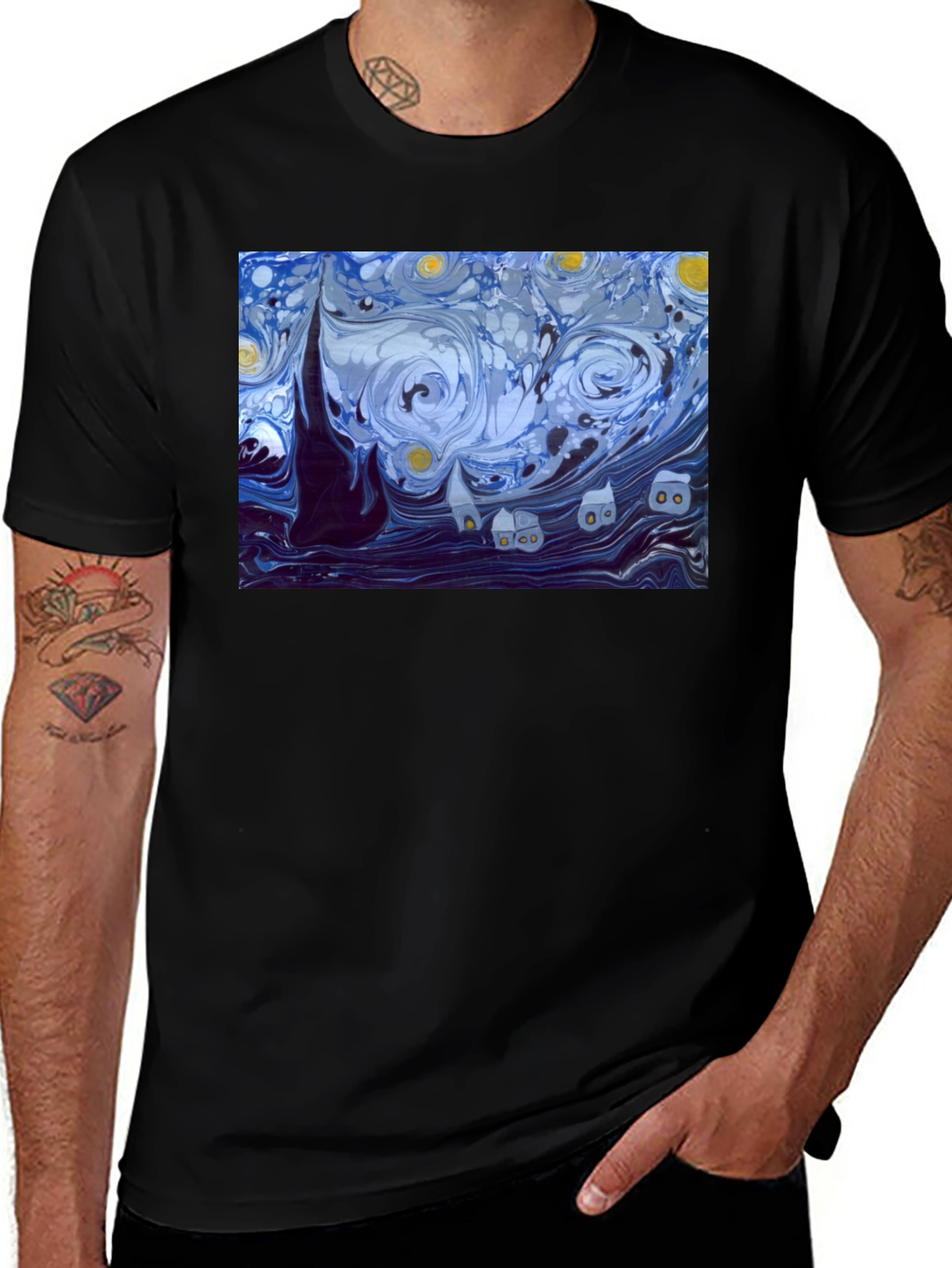 Starry Night Graphic Tee - Classic Art Shirt