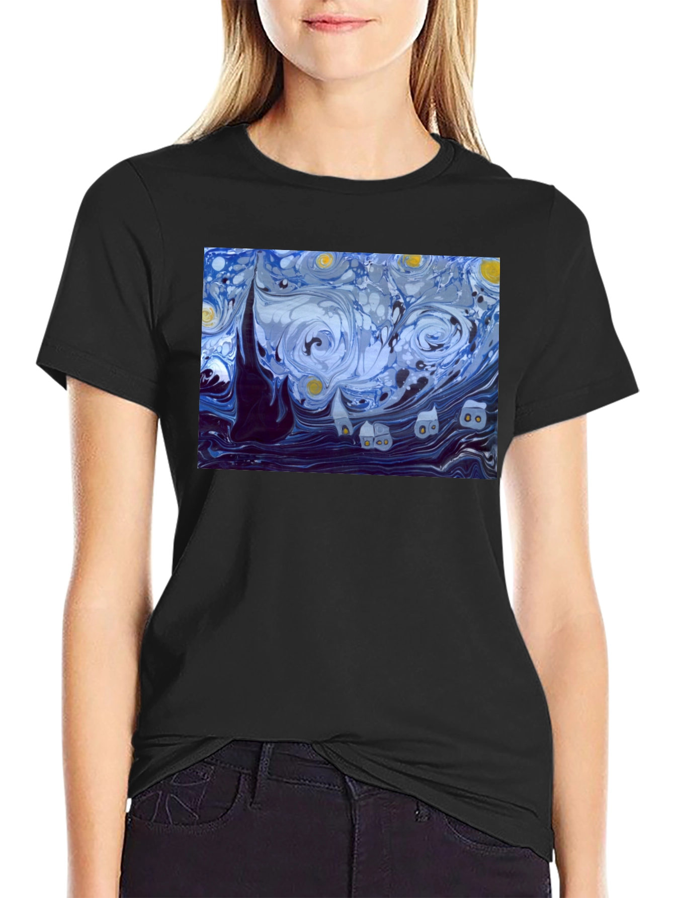 Starry Night Graphic Tee - Classic Art Shirt