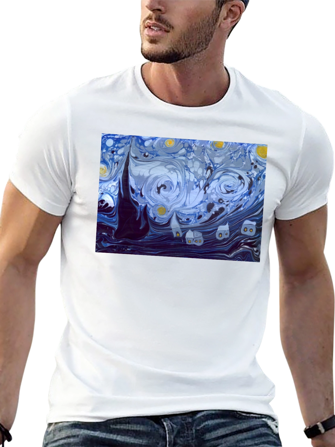 Starry Night Graphic Tee - Classic Art Shirt