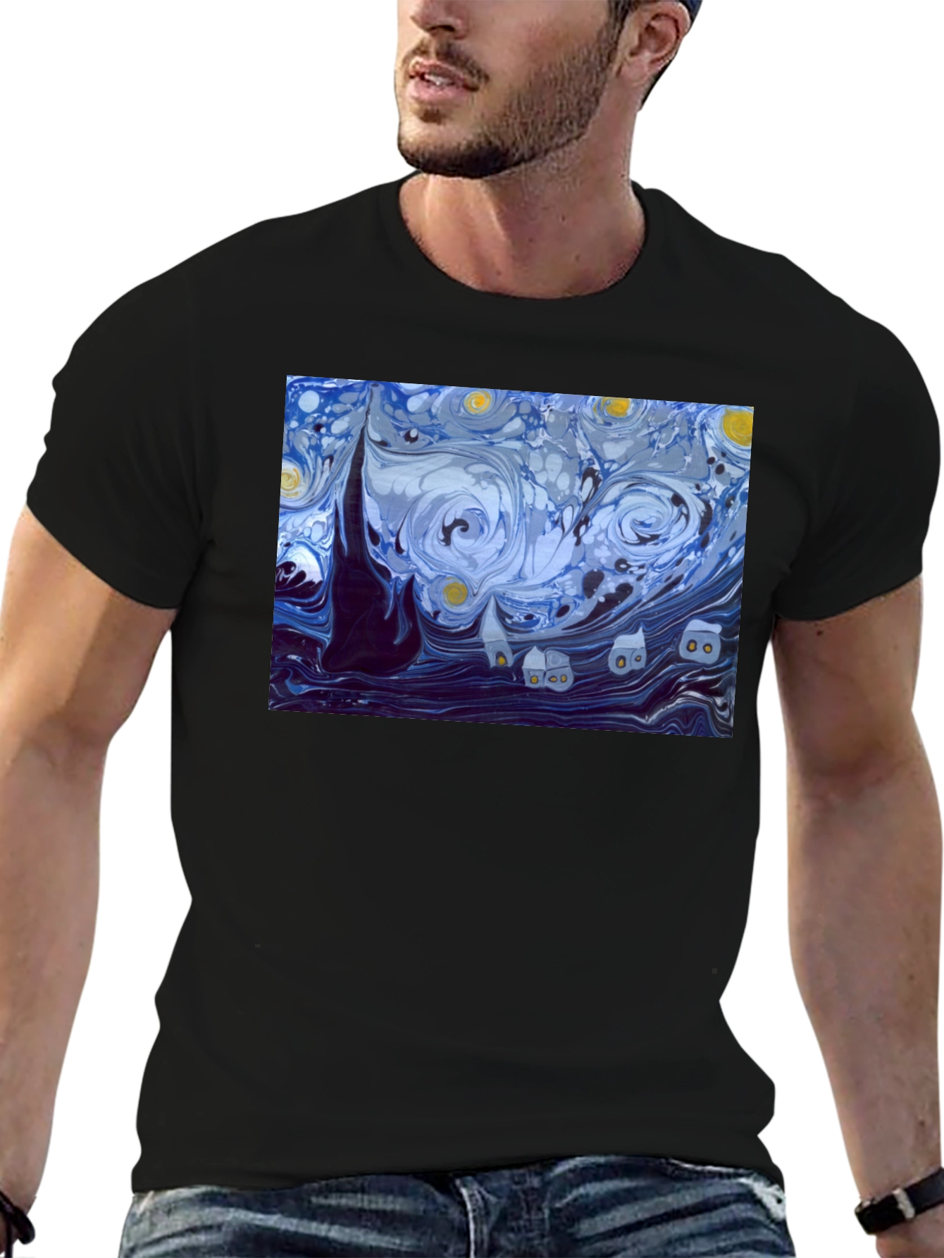 Starry Night Graphic Tee - Classic Art Shirt