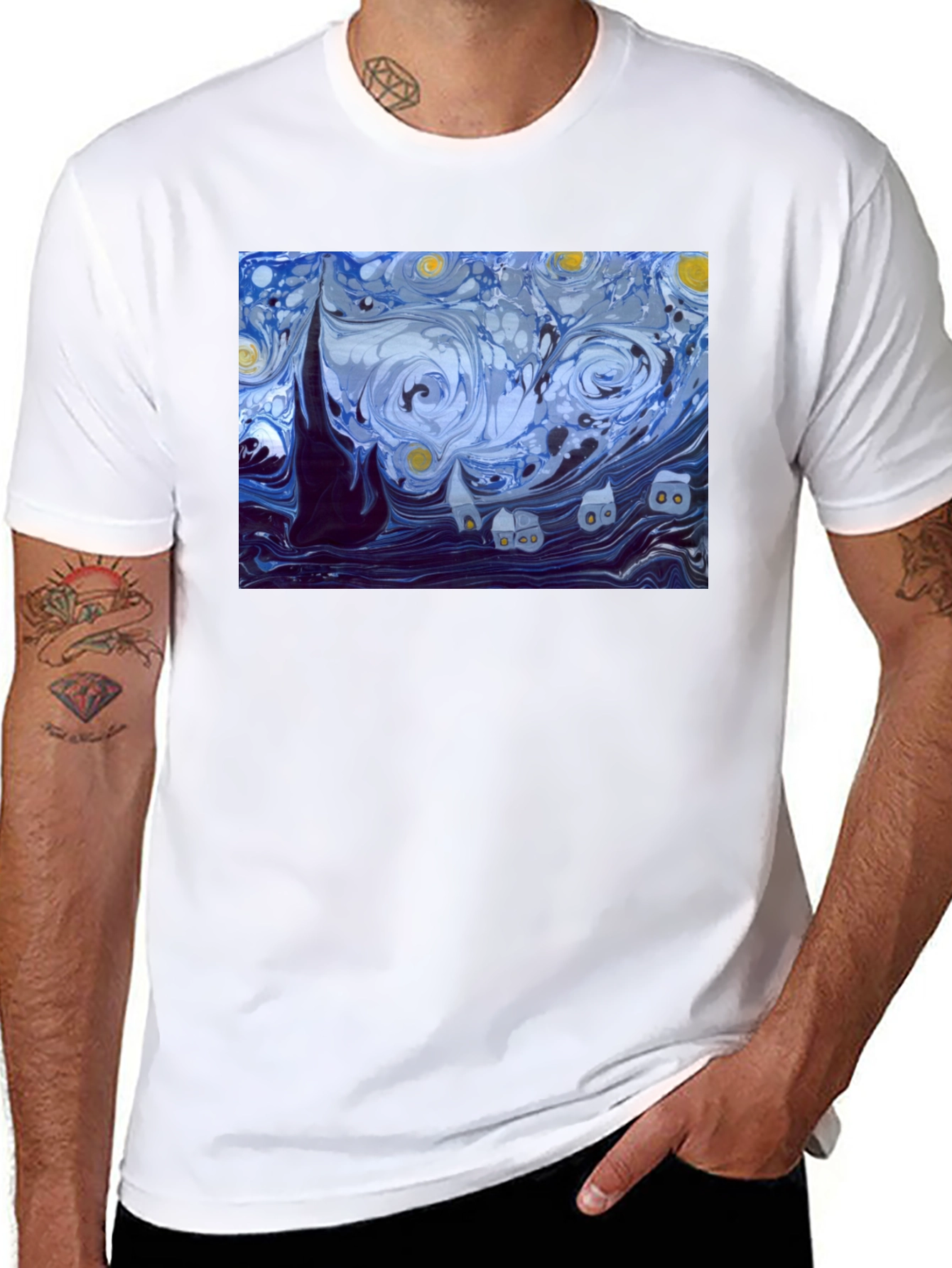 Starry Night Graphic Tee - Classic Art Shirt