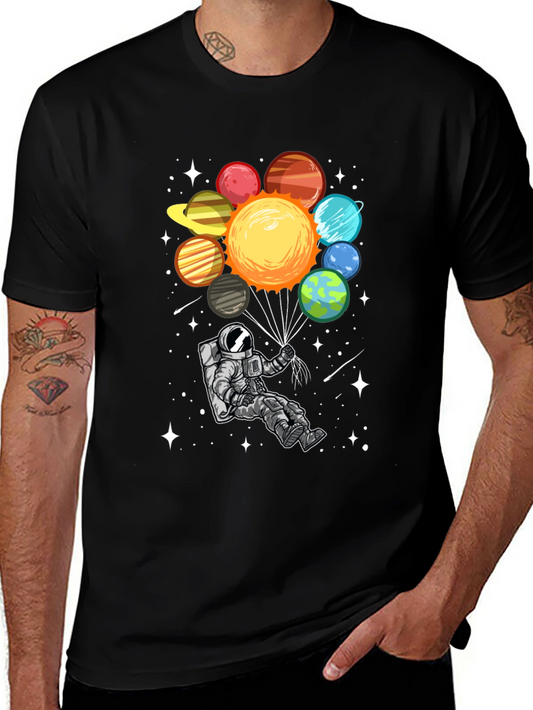 Astronaut Planets Graphic Tee - Space Adventure Shirt