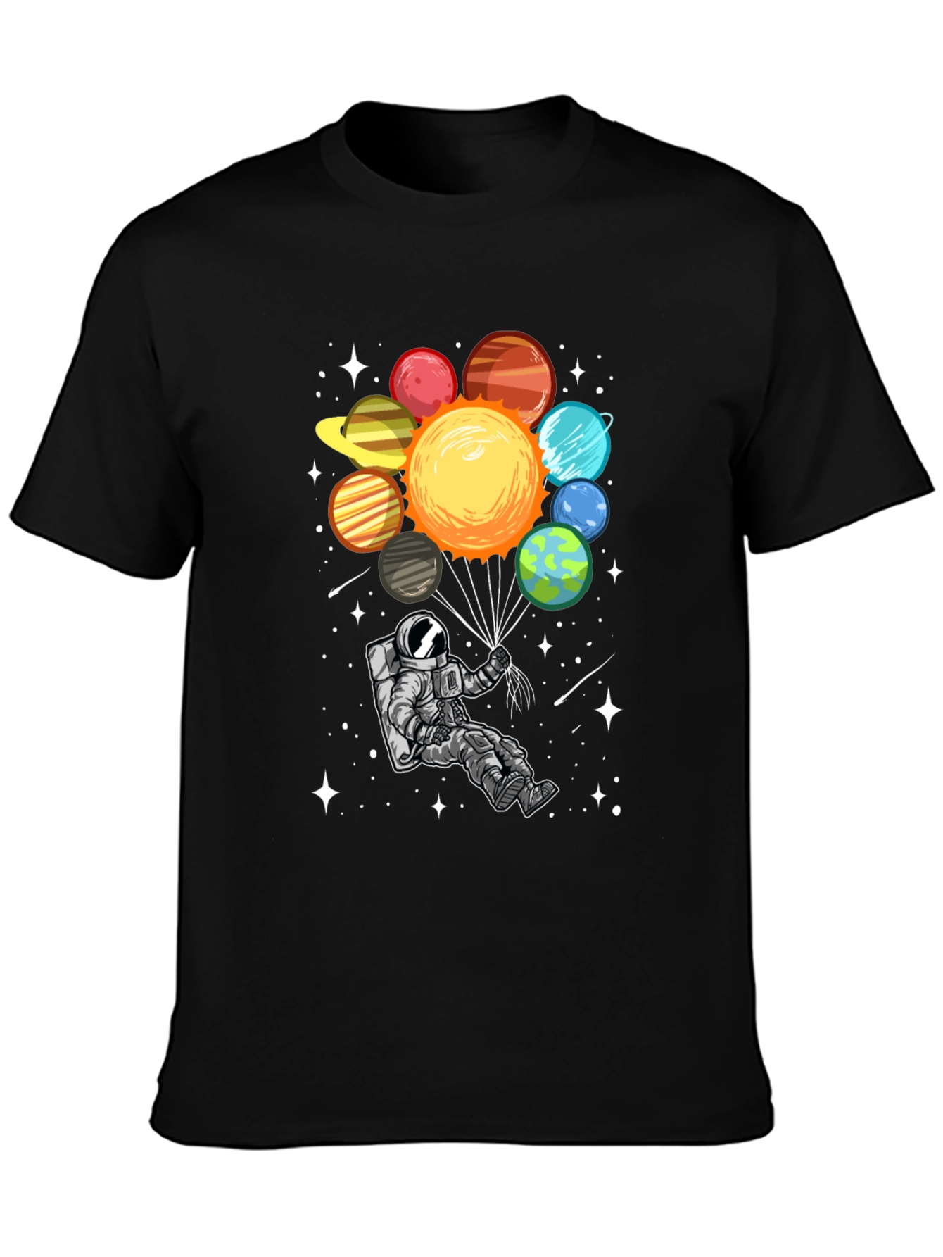 Astronaut Planets Graphic Tee - Space Adventure Shirt