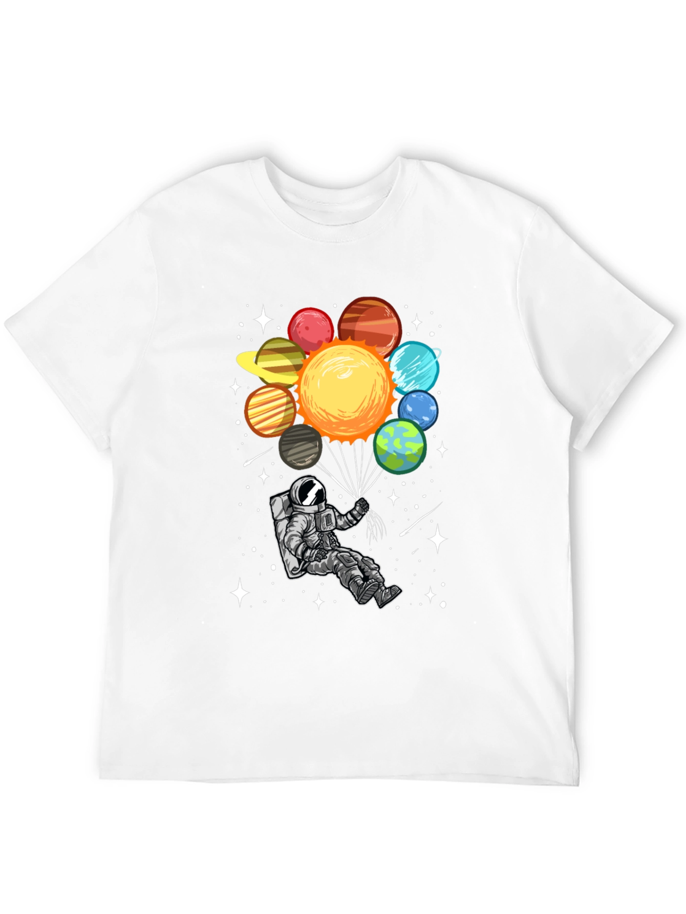 Astronaut Planets Graphic Tee - Space Adventure Shirt
