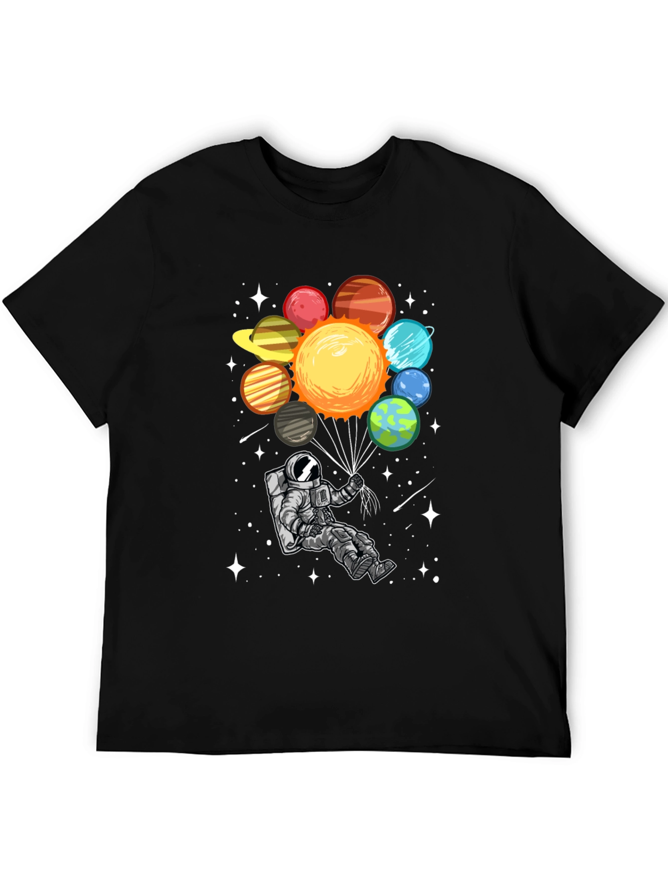 Astronaut Planets Graphic Tee - Space Adventure Shirt