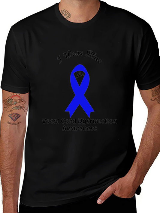 Vocal Cord Dysfunction Awareness Blue Ribbon T-Shirt