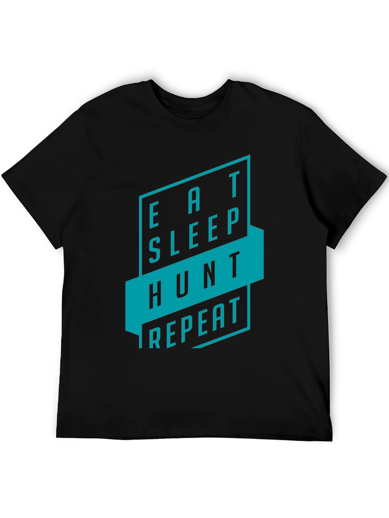 Eat Sleep Hunt Repeat Black Graphic Tee