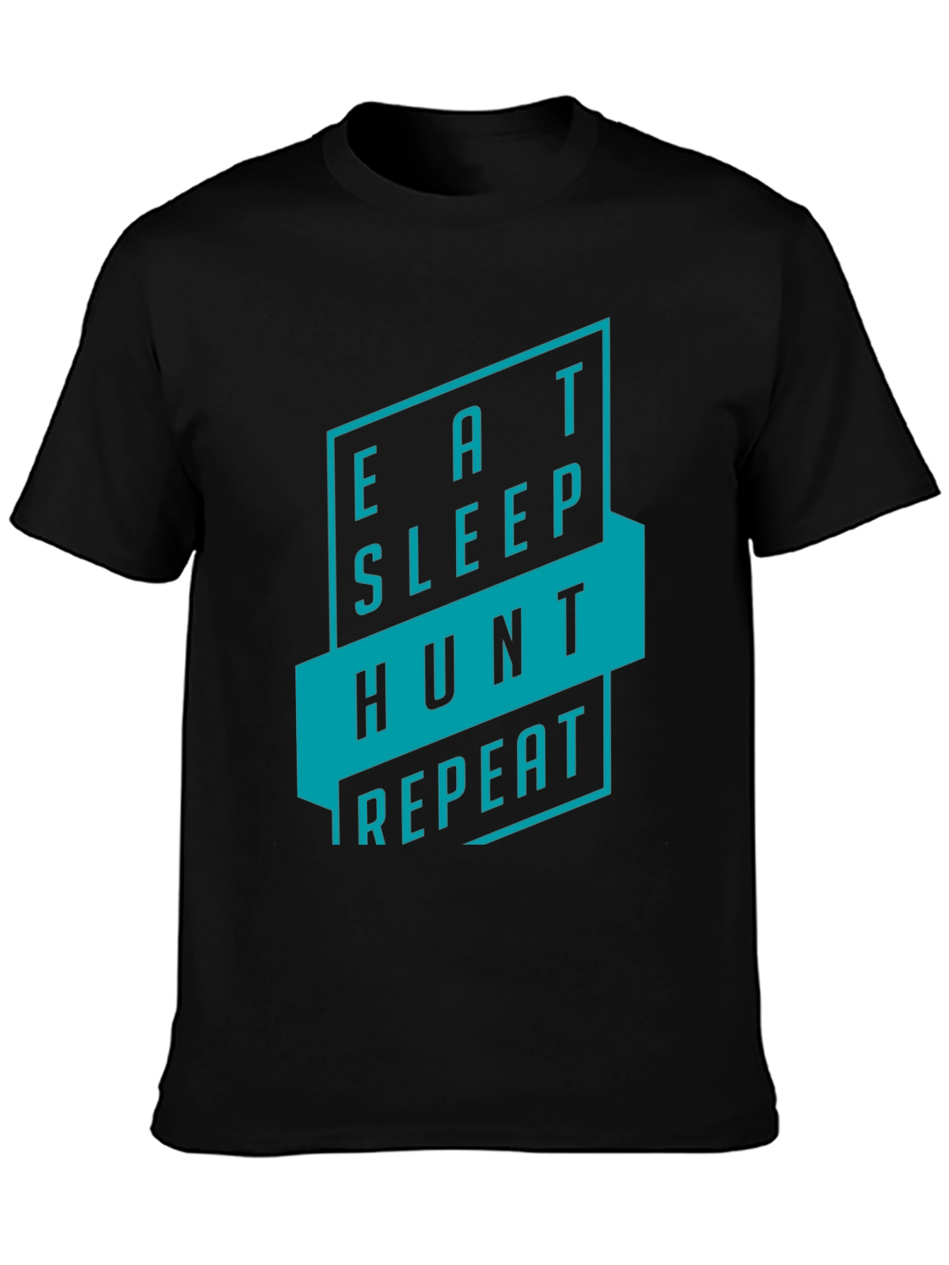 Eat Sleep Hunt Repeat Black Graphic Tee