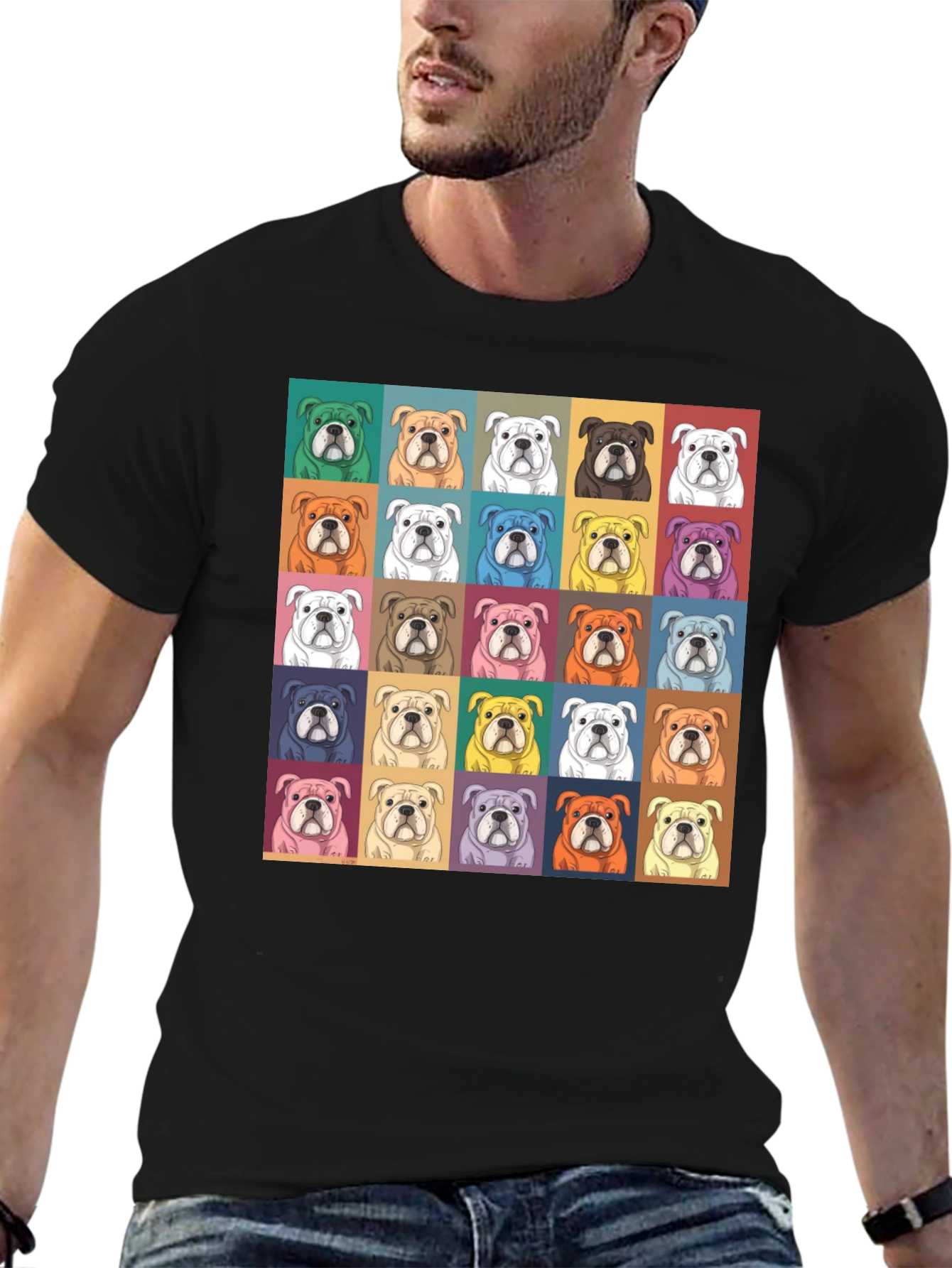 Bulldog Pop Art T-Shirt - Stylish Graphic Tee