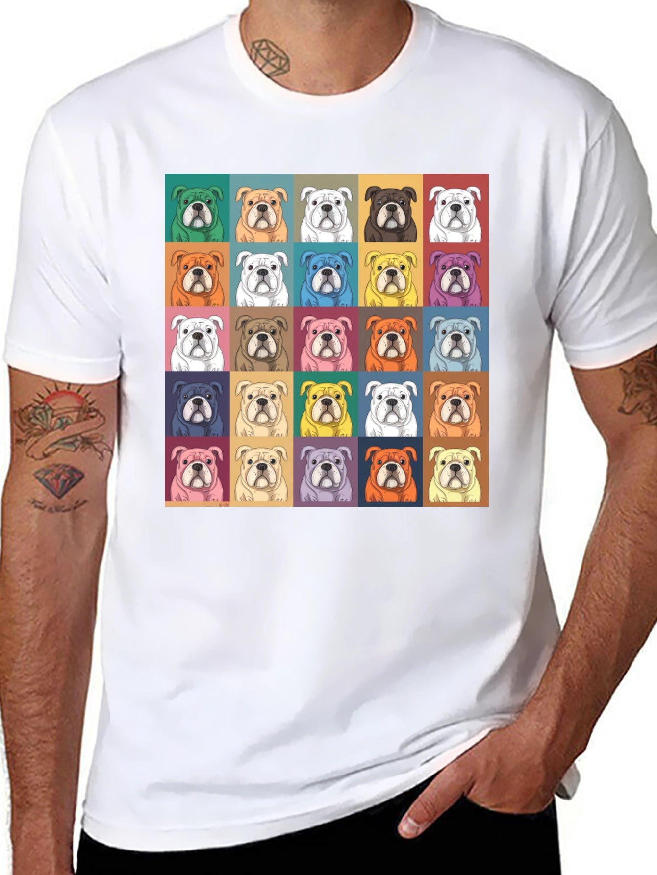 Bulldog Pop Art T-Shirt - Stylish Graphic Tee