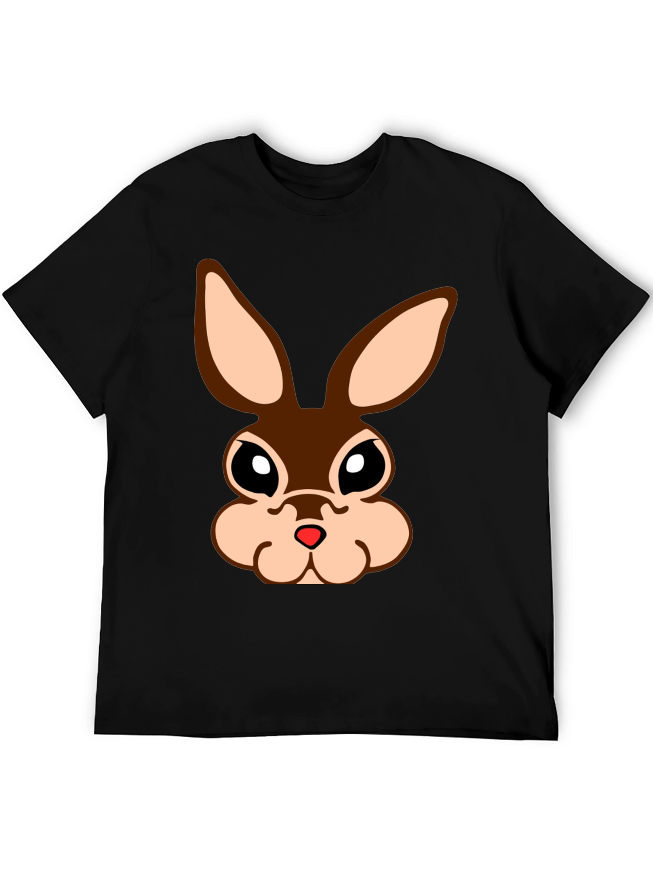 Cute Bunny Face Black T-Shirt