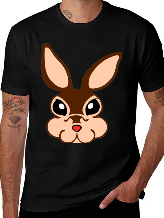 Cute Bunny Face Black T-Shirt