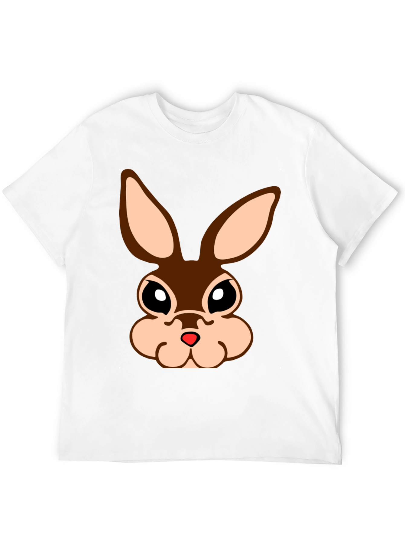 Cute Bunny Face Black T-Shirt