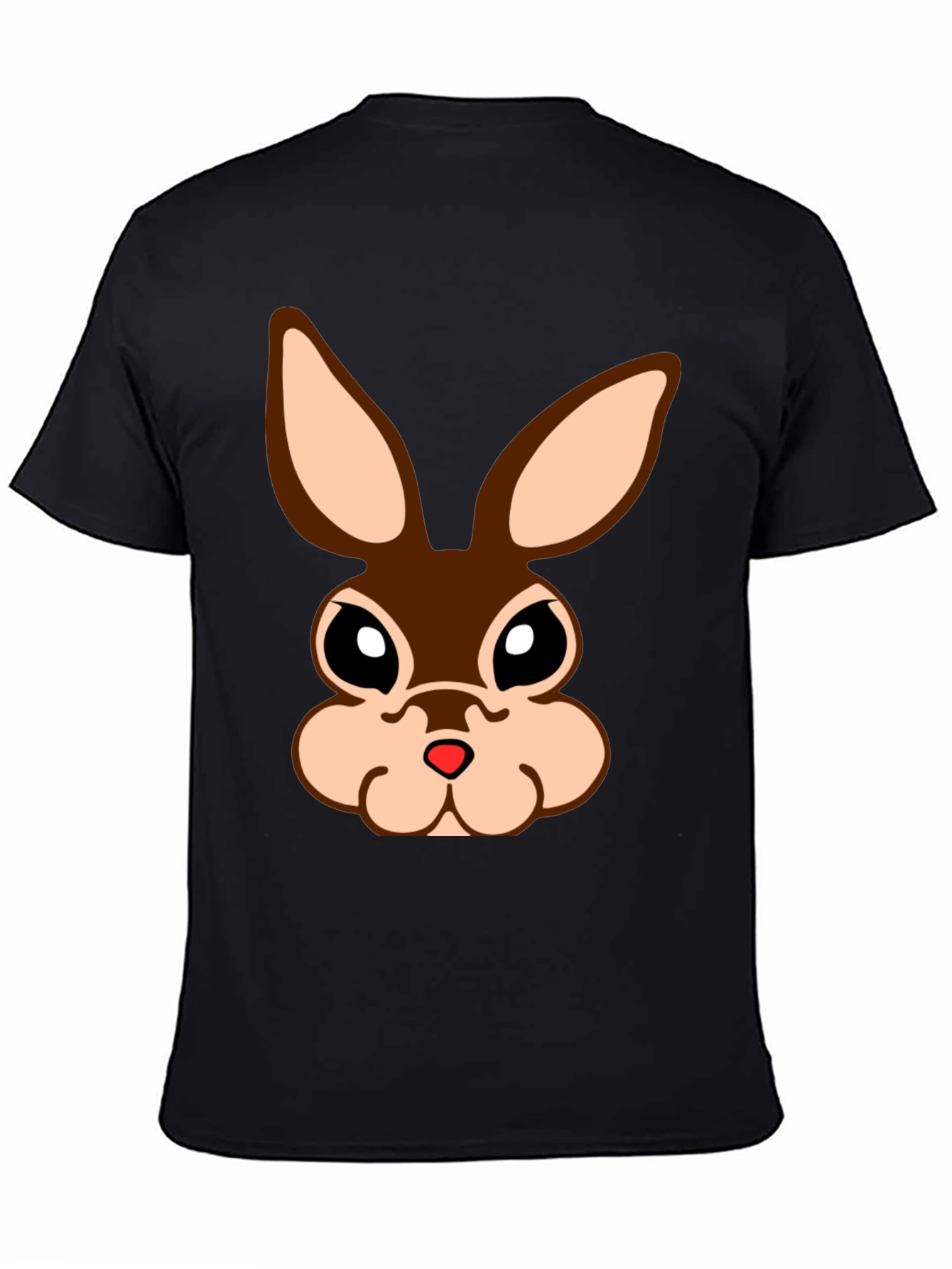Cute Bunny Face Black T-Shirt