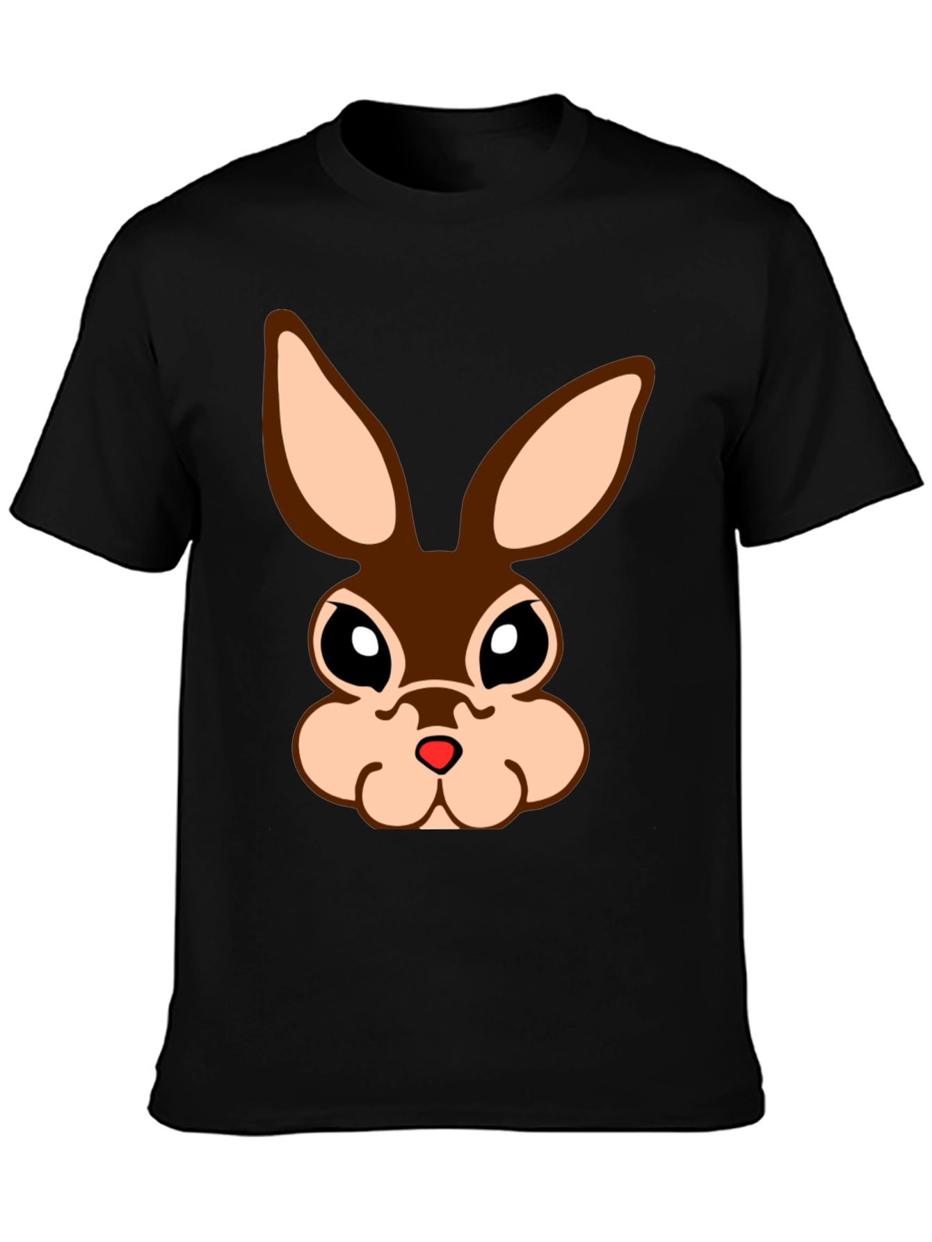 Cute Bunny Face Black T-Shirt