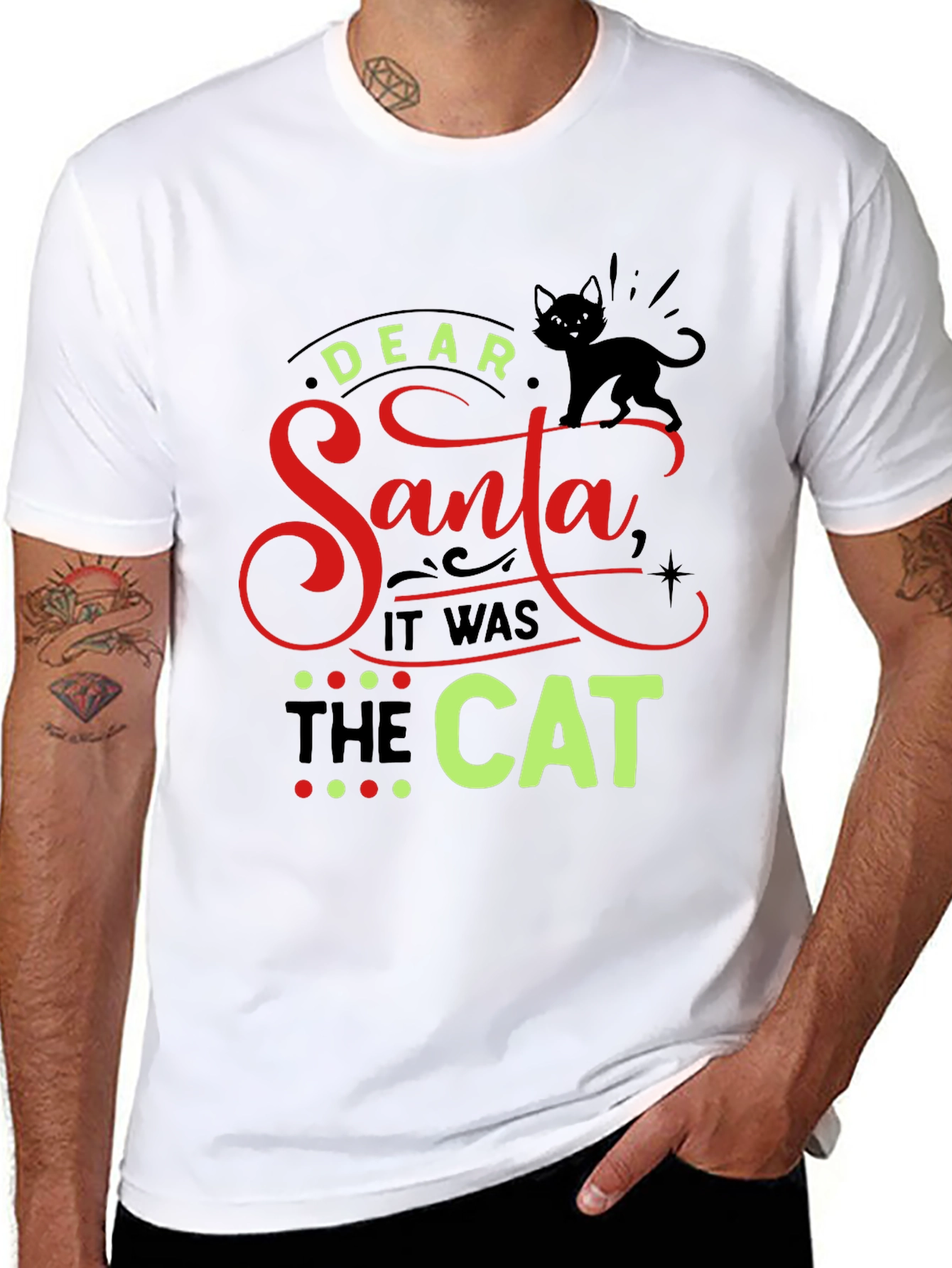 Dear Santa It Was The Cat Christmas T-Shirt
