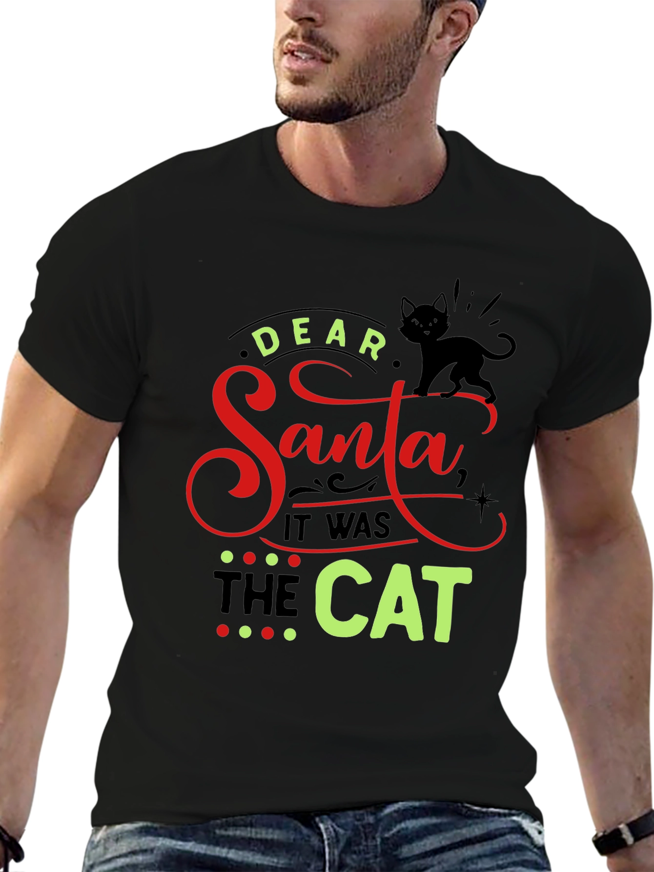 Dear Santa It Was The Cat Christmas T-Shirt