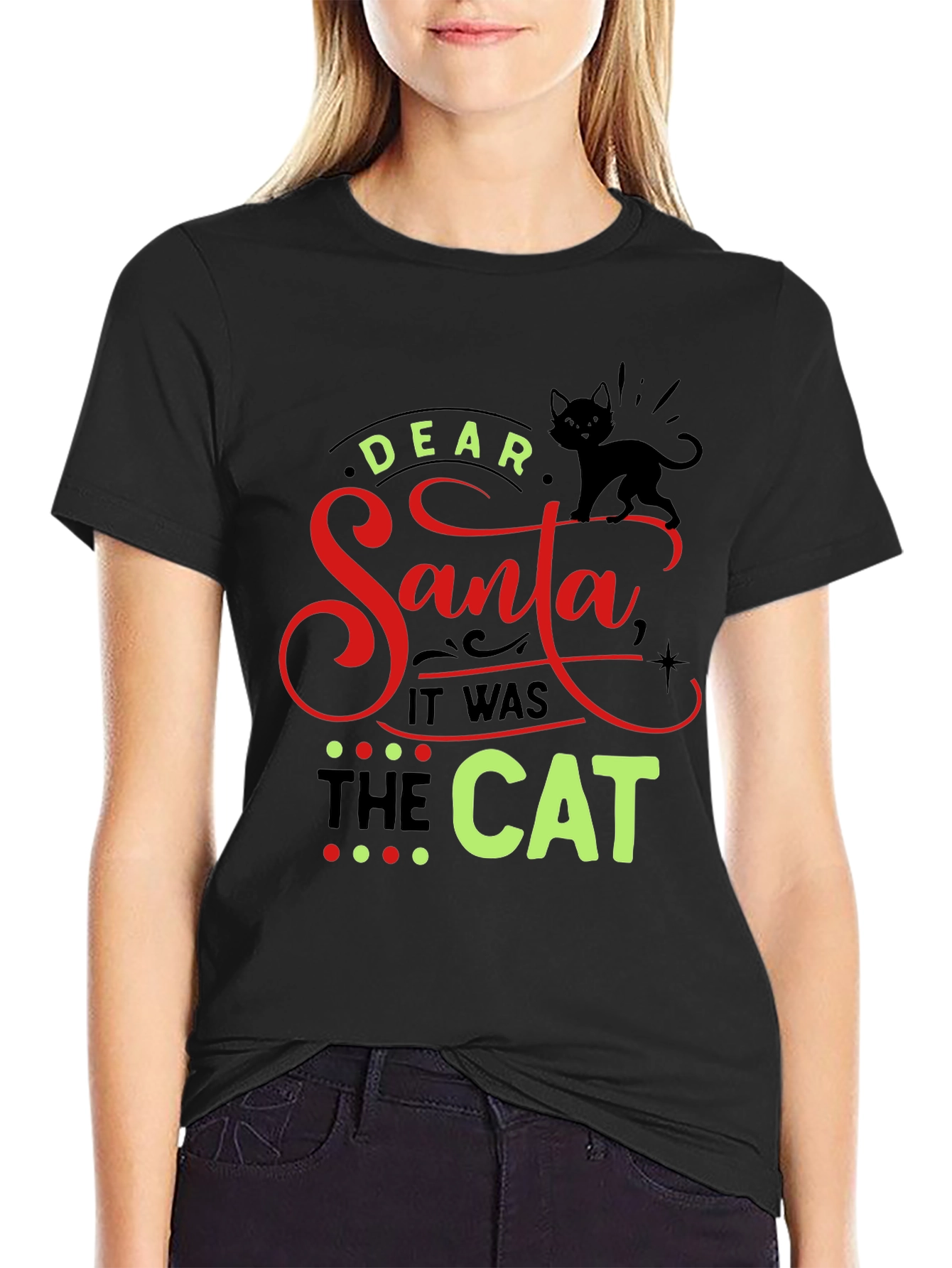 Dear Santa It Was The Cat Christmas T-Shirt