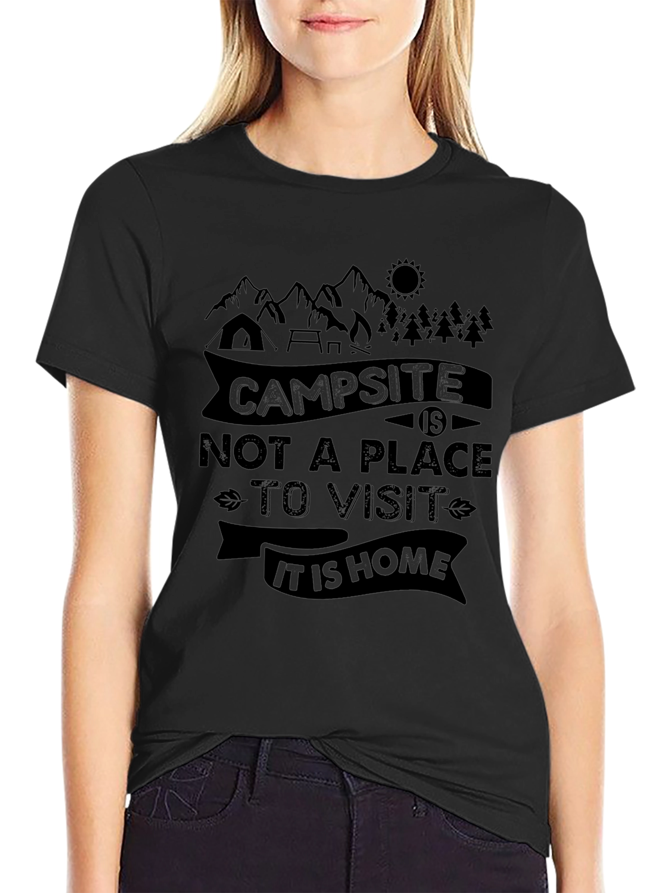 Campsite Is Home Graphic Tee - Nature Lover T-Shirt