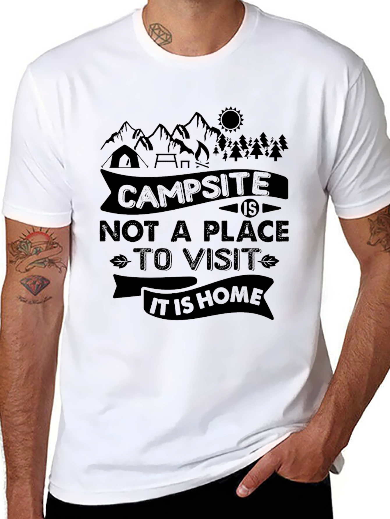 Campsite Is Home Graphic Tee - Nature Lover T-Shirt