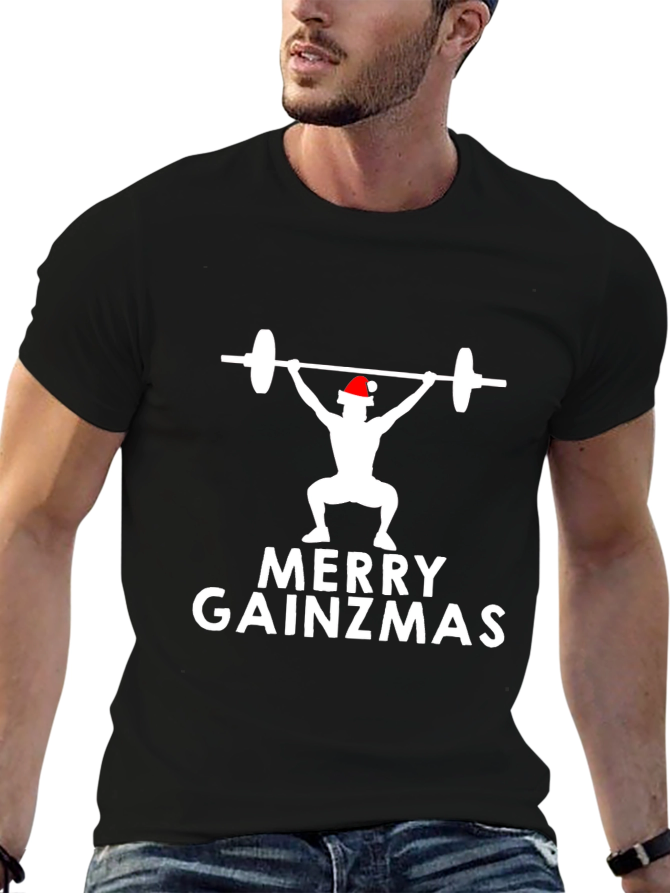 Merry Gainzmas Weightlifting Christmas T-Shirt
