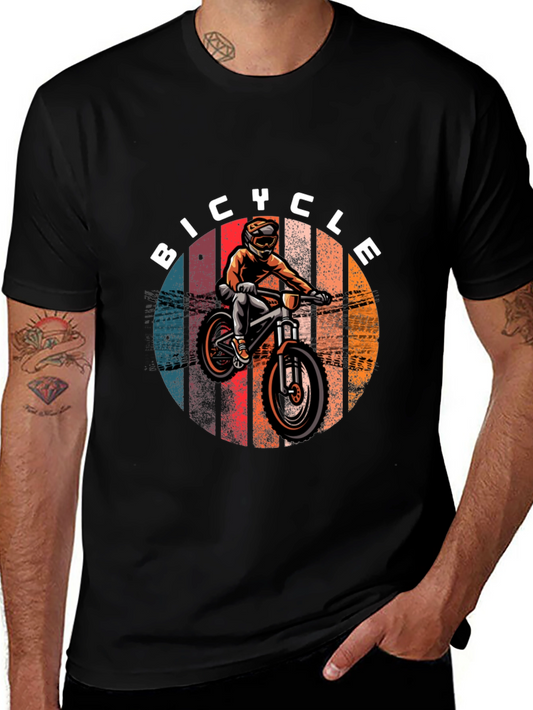 Bicycle Rider Graphic Tee - Vintage Style