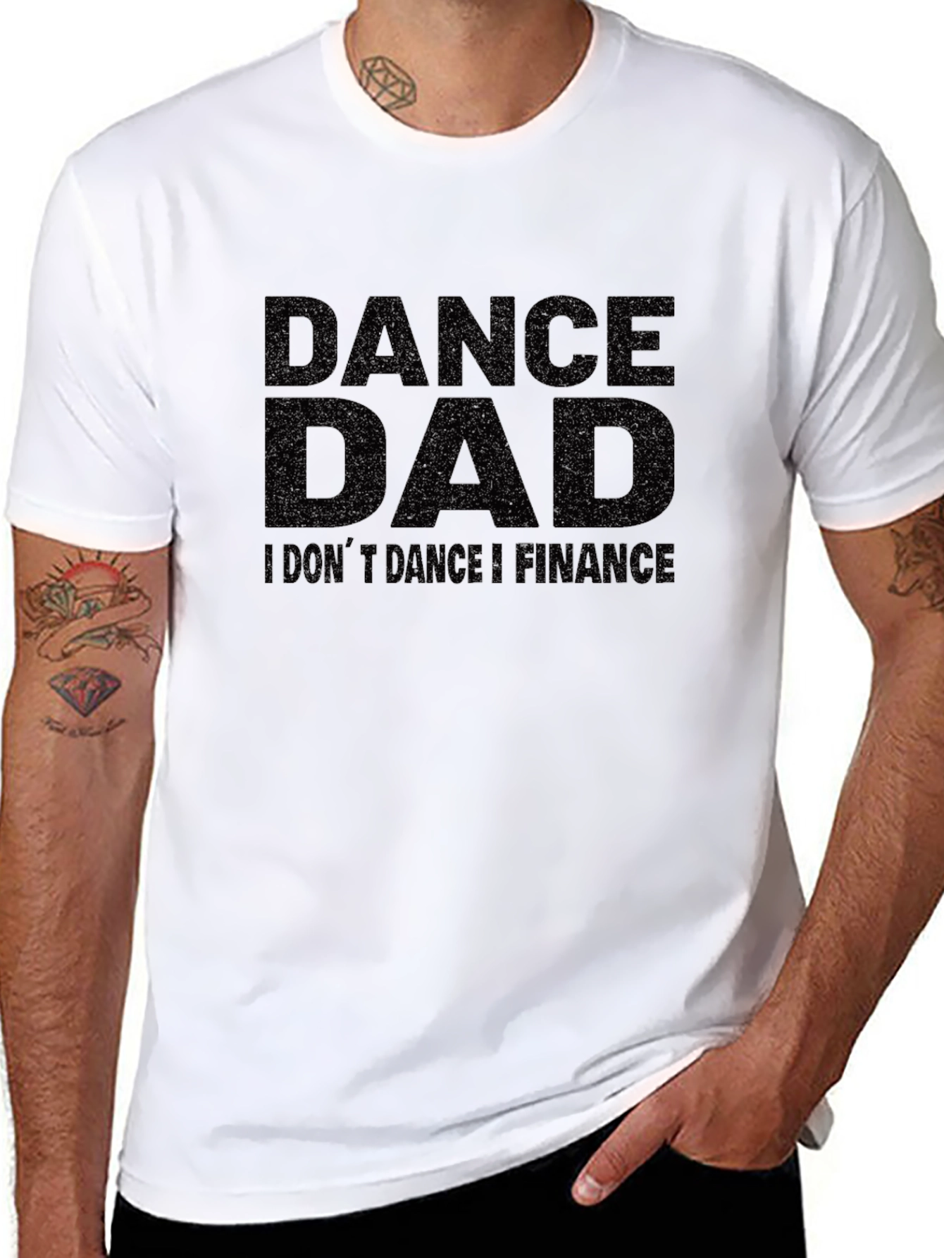 Dance Dad Finance Black Graphic T-Shirt