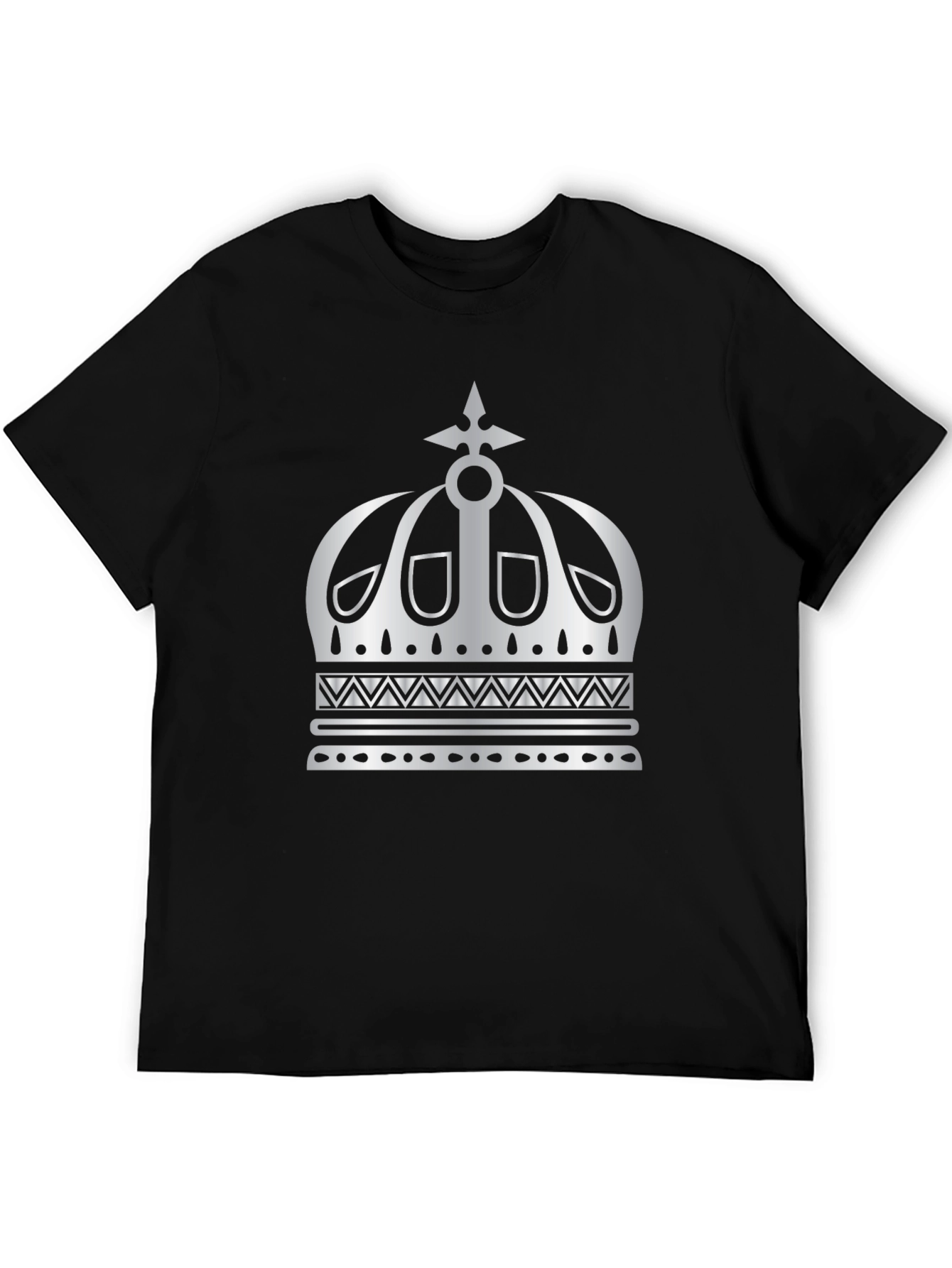 Crown Graphic Tee - Mens Black Cotton T-Shirt