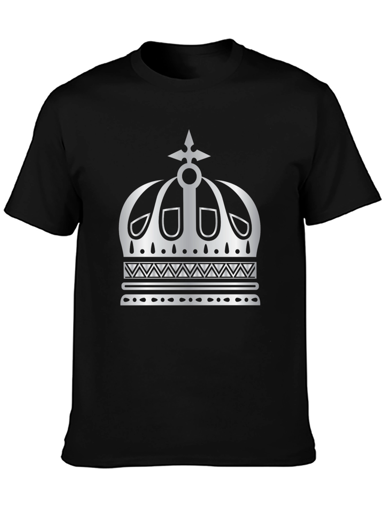 Crown Graphic Tee - Mens Black Cotton T-Shirt