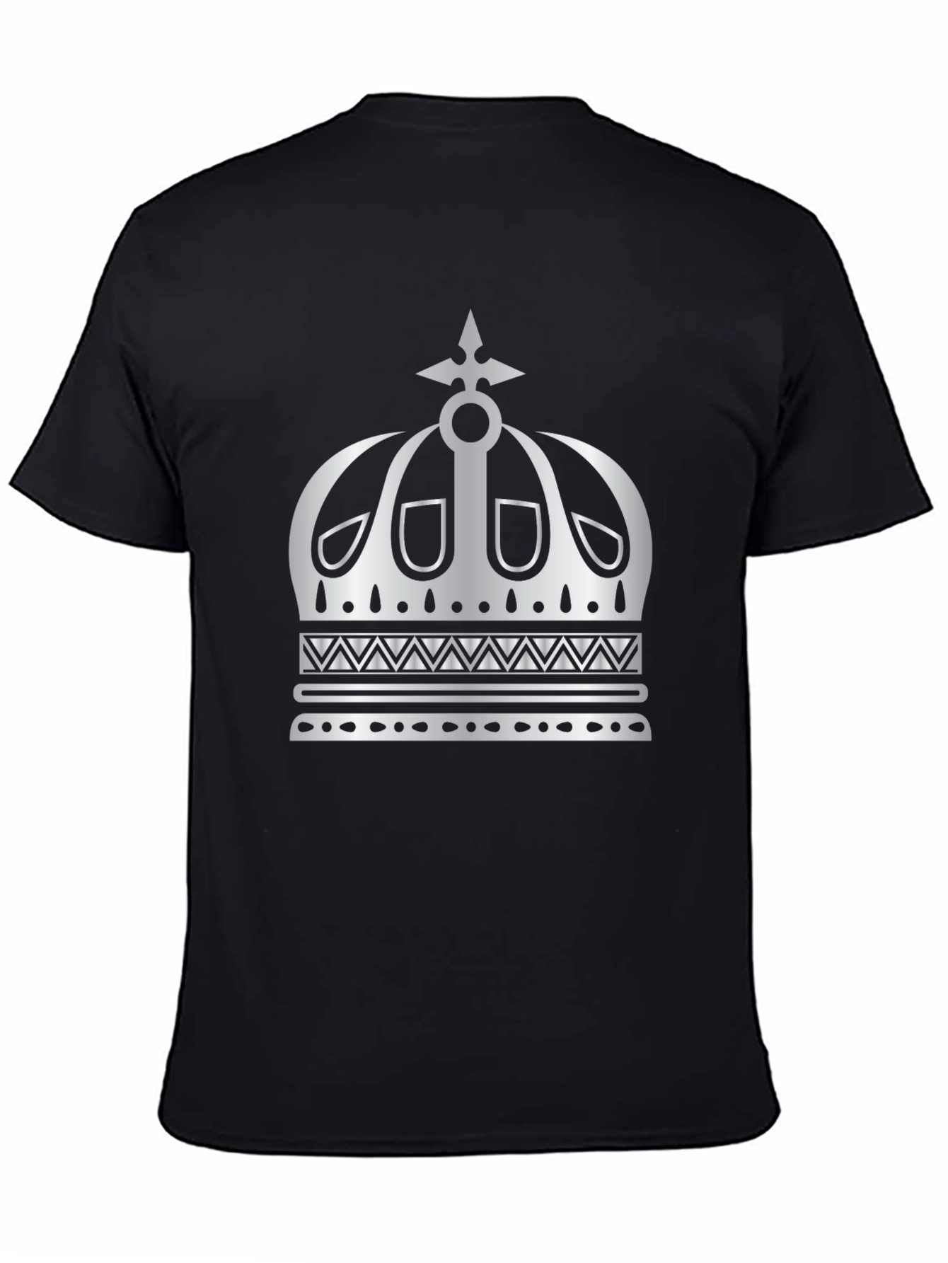 Crown Graphic Tee - Mens Black Cotton T-Shirt