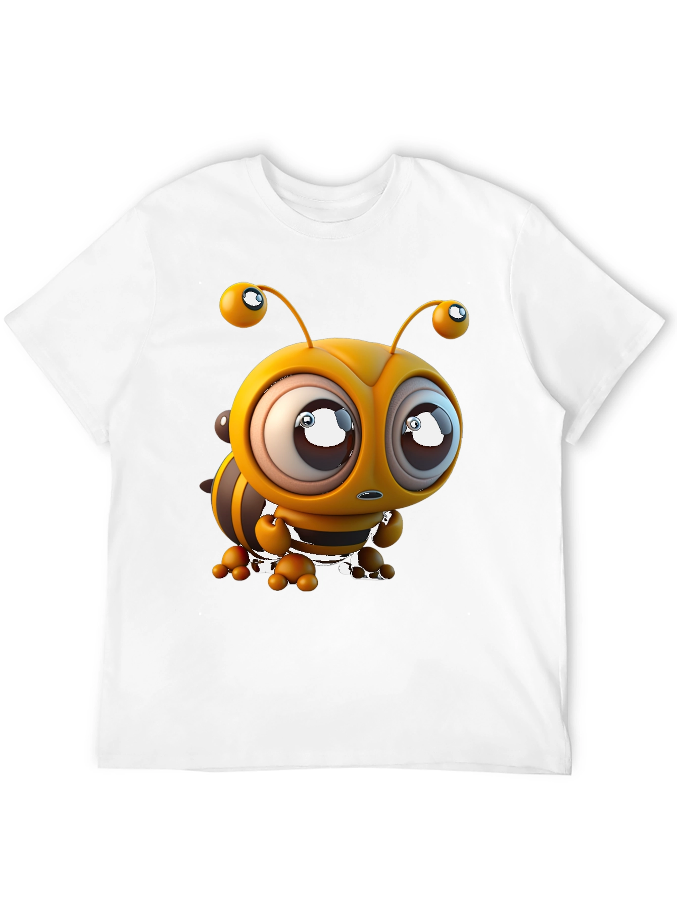 Cartoon Bee Graphic Tee - Black T-Shirt