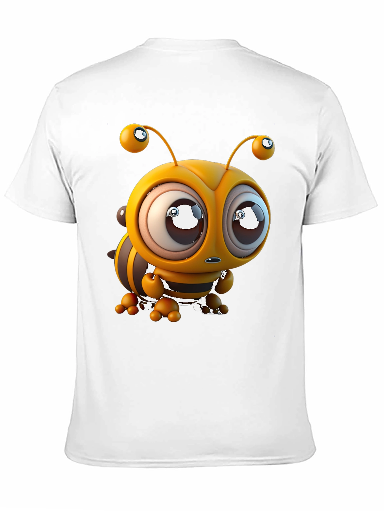 Cartoon Bee Graphic Tee - Black T-Shirt