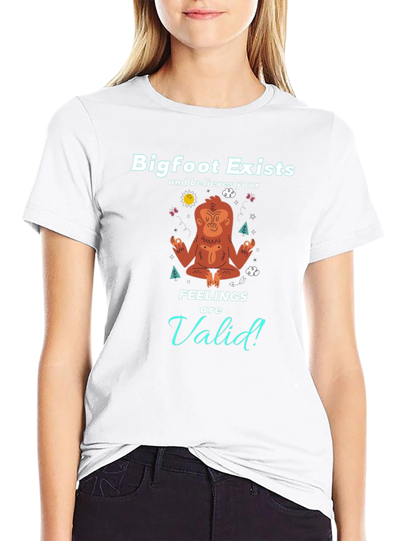 Bigfoot Exists Meditation T-Shirt