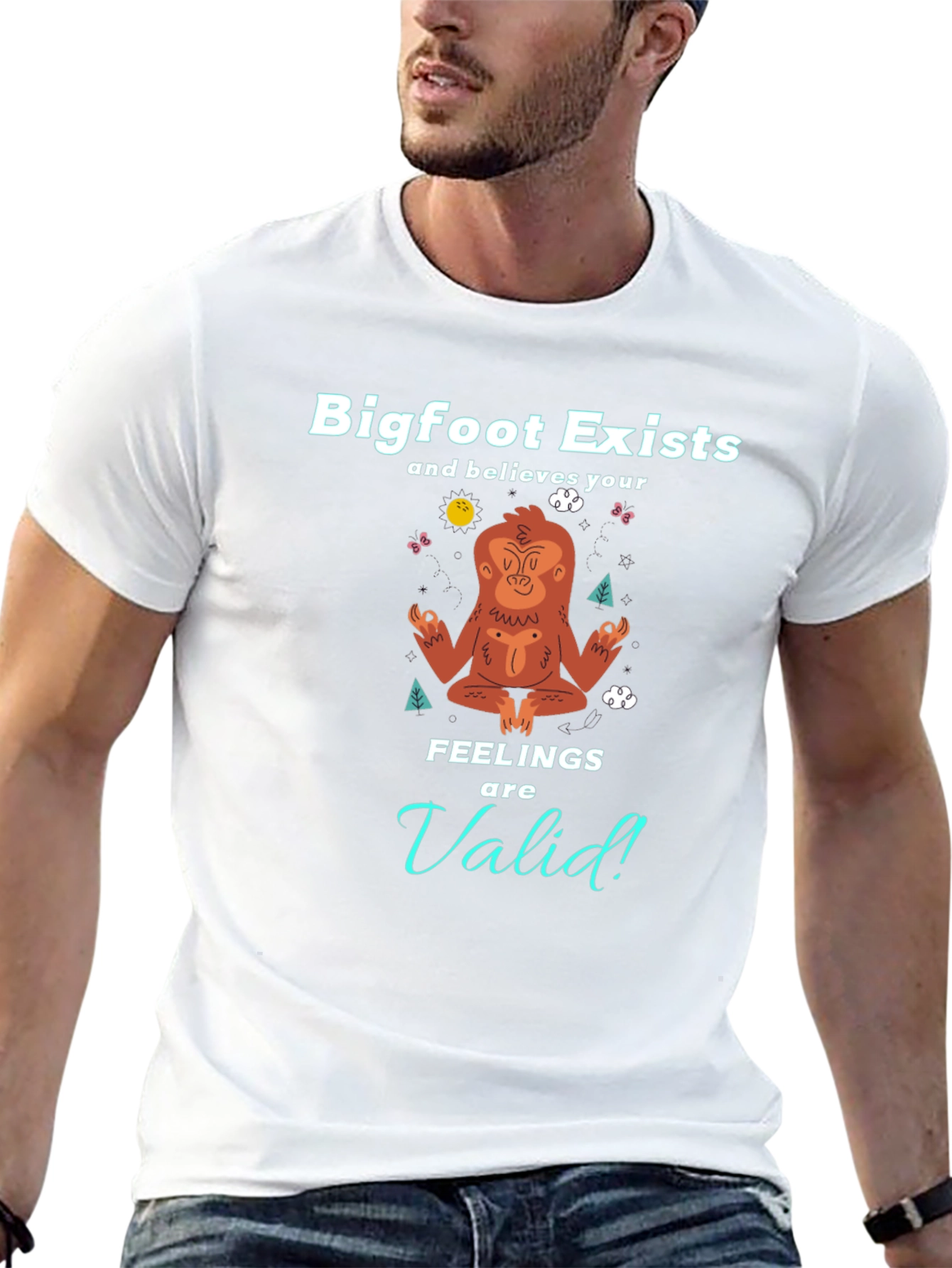 Bigfoot Exists Meditation T-Shirt